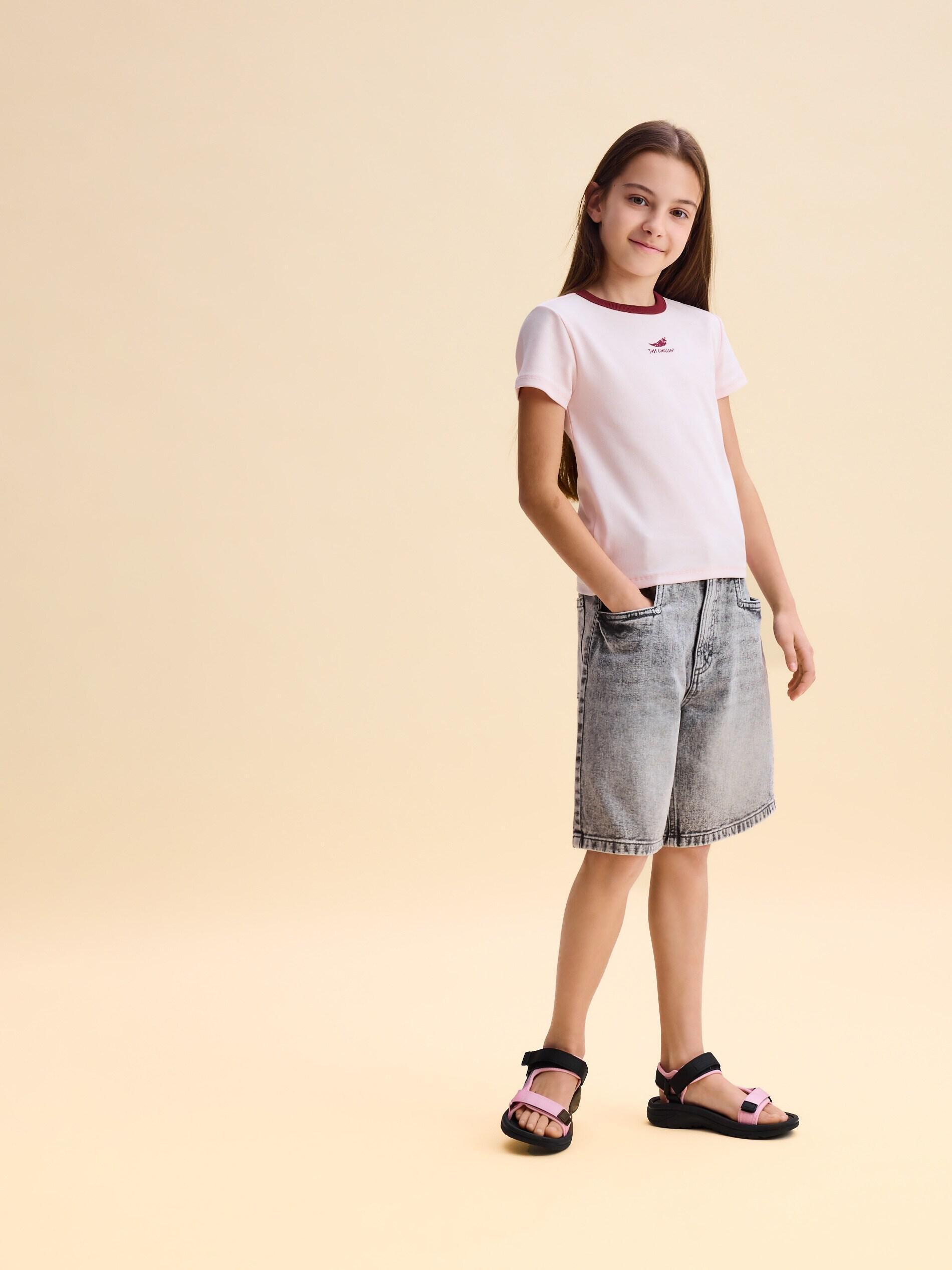 Grey Denim Bermuda Shorts, Light grey, large image number 3