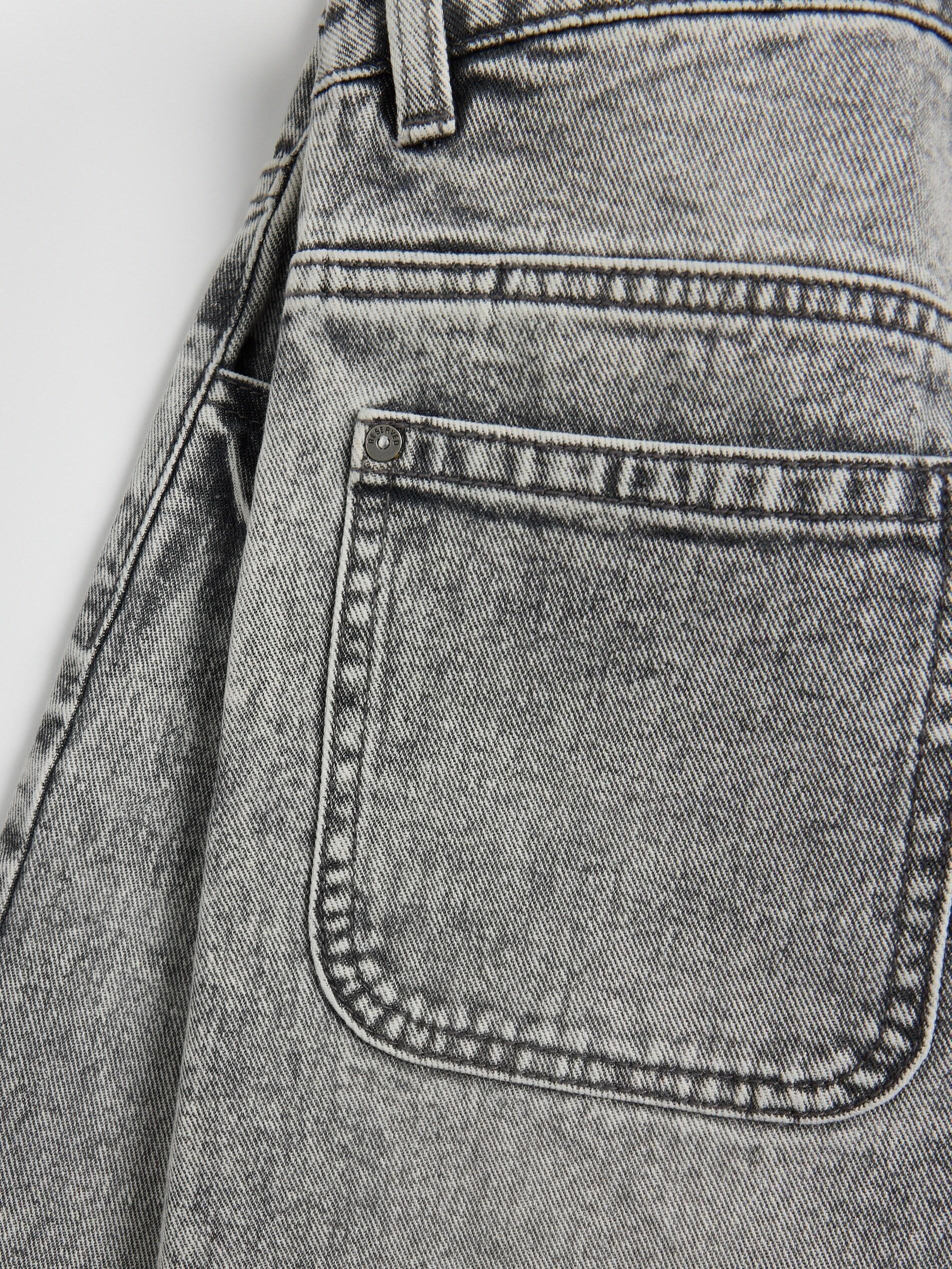 Grey Denim Bermuda Shorts, Light grey, large image number 4