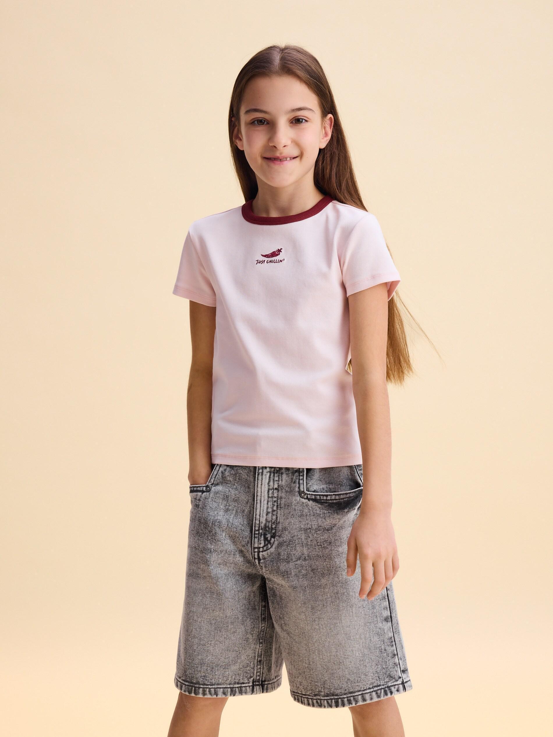 Grey Denim Bermuda Shorts, Light grey, large image number 5