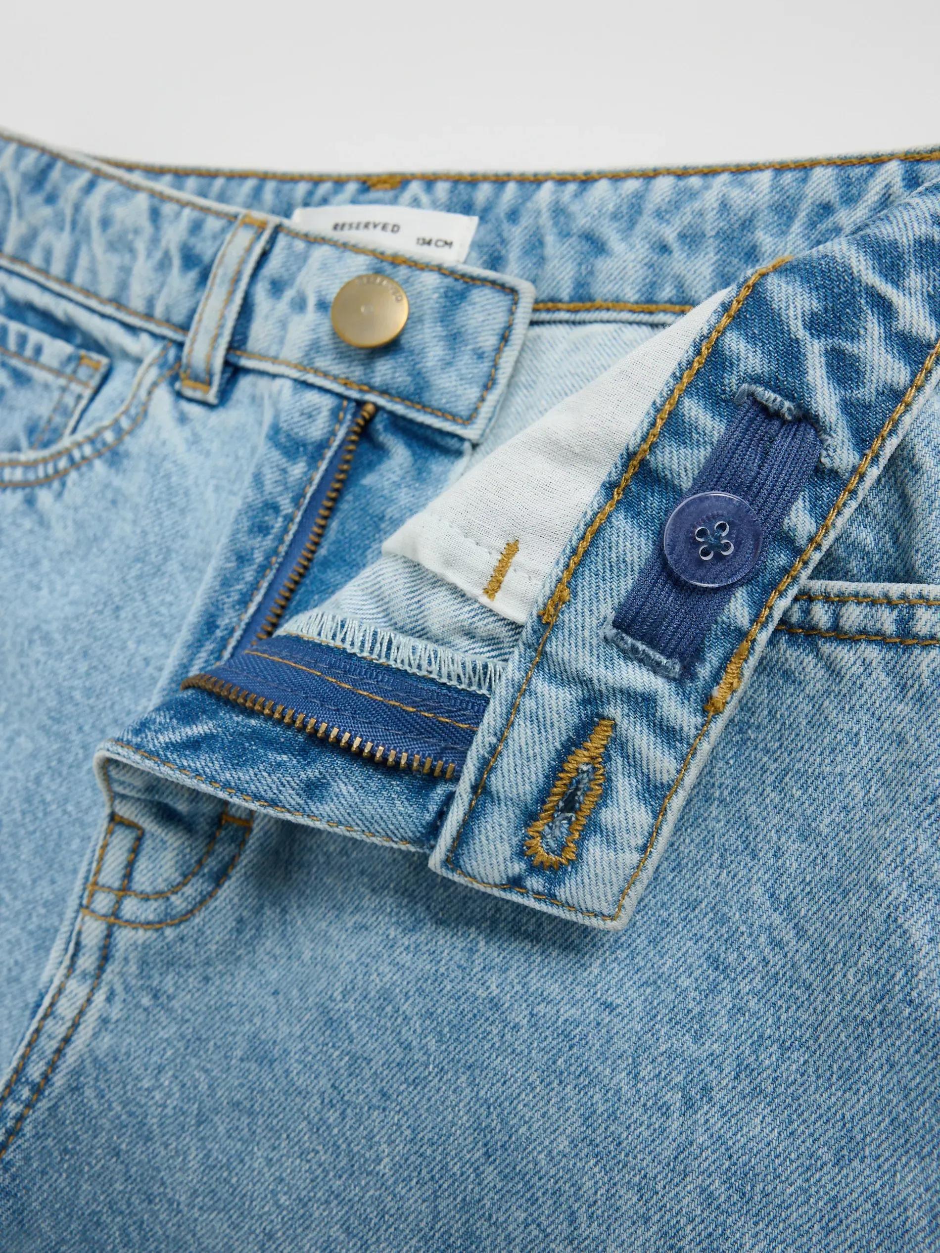 Blue Jeans High-Waisted Denim Shorts, Blue, large image number 1