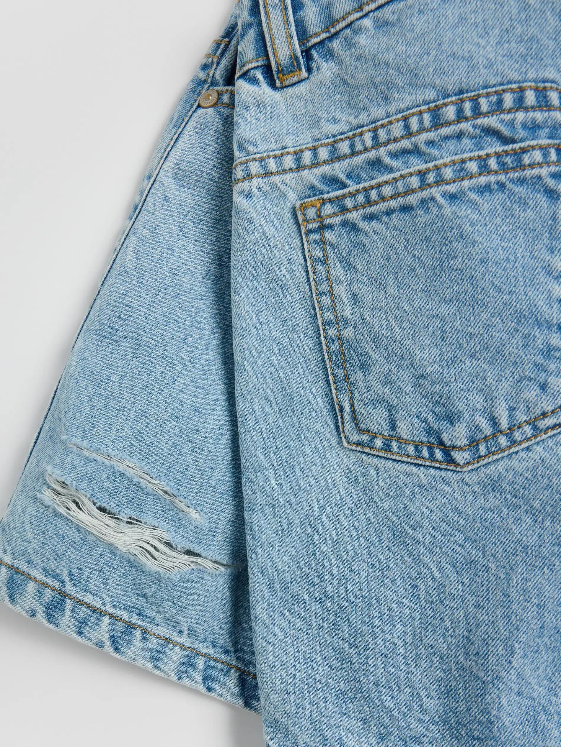 Blue Jeans High-Waisted Denim Shorts, Blue, large image number 2