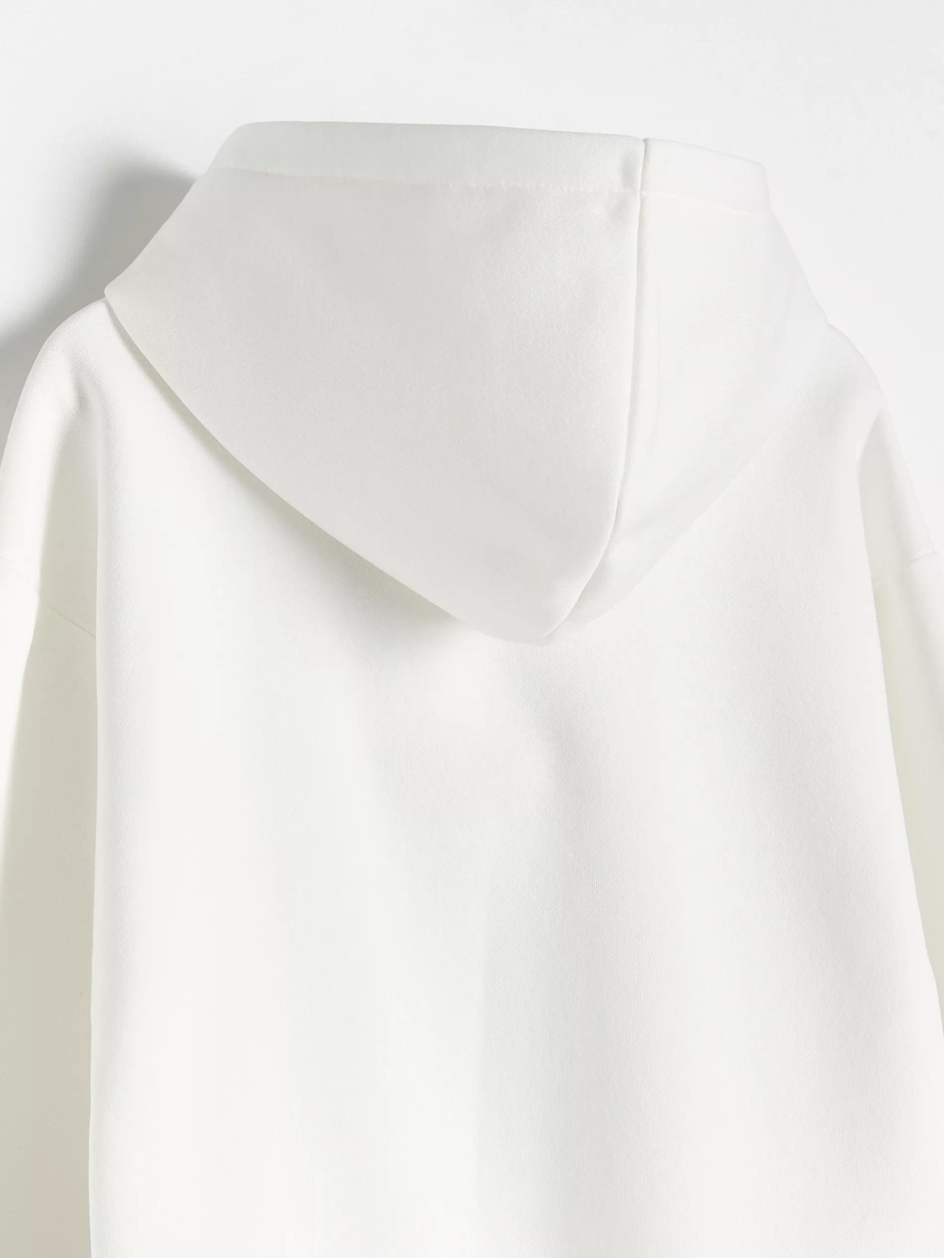 White Hooded Long Sleeve Sweatshirt, Kids Girls, , large image number 7