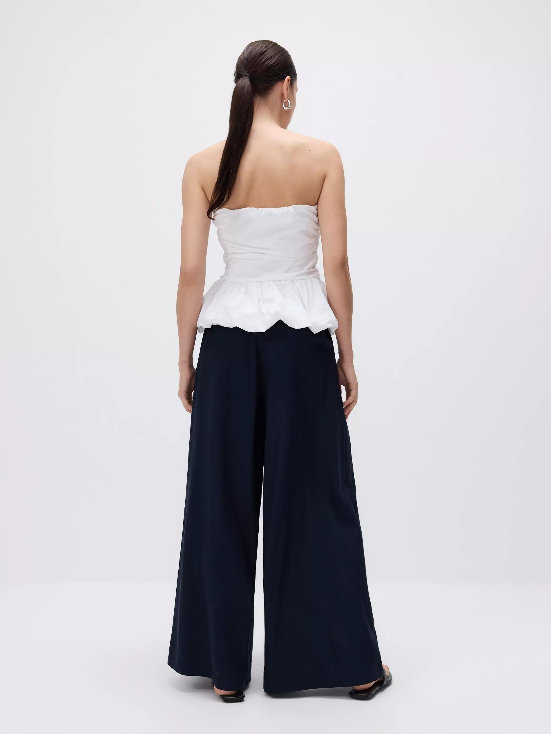 Navy Wide Leg Trousers, , large image number 2