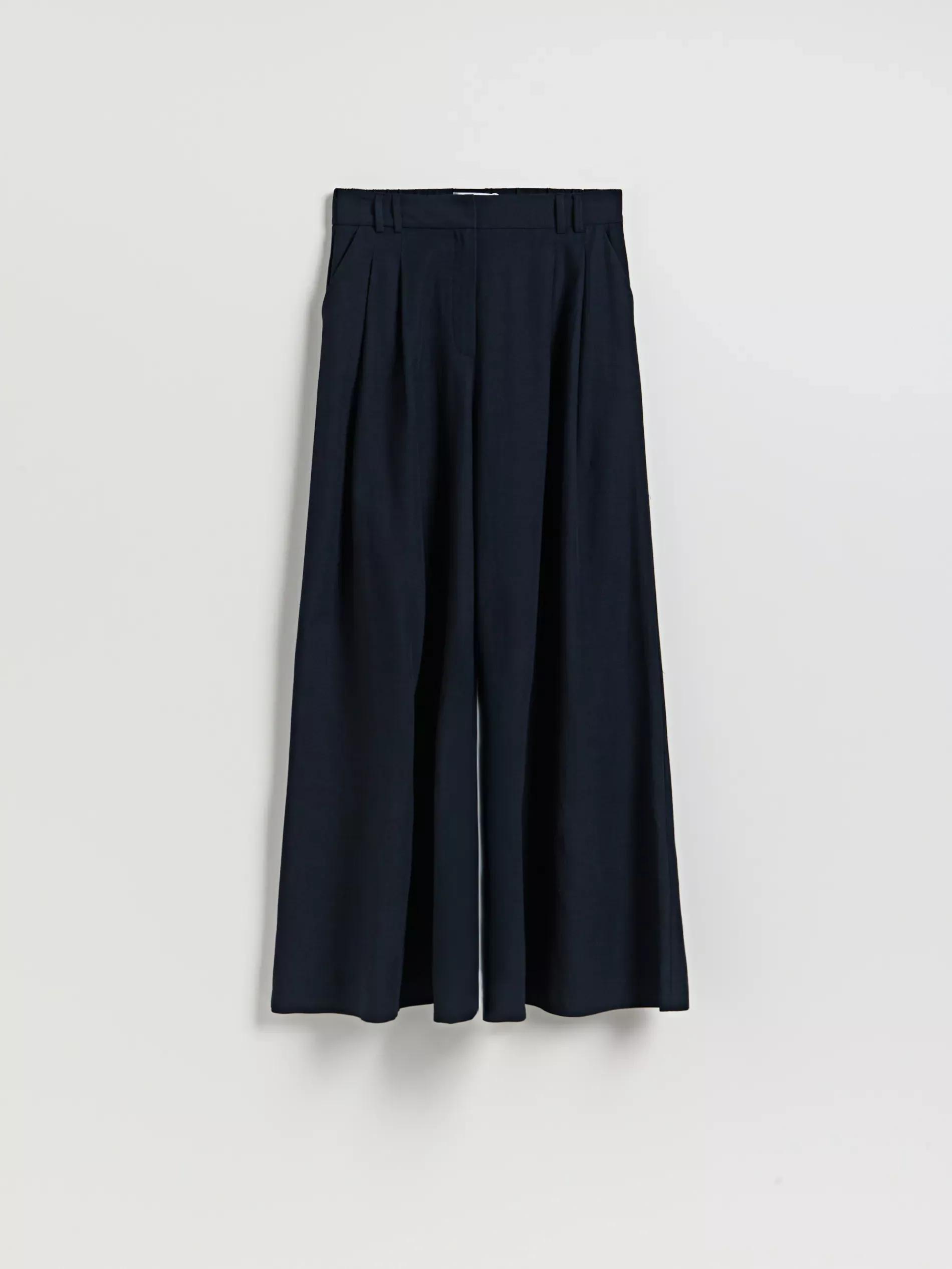 Navy Wide Leg Trousers, , large image number 4