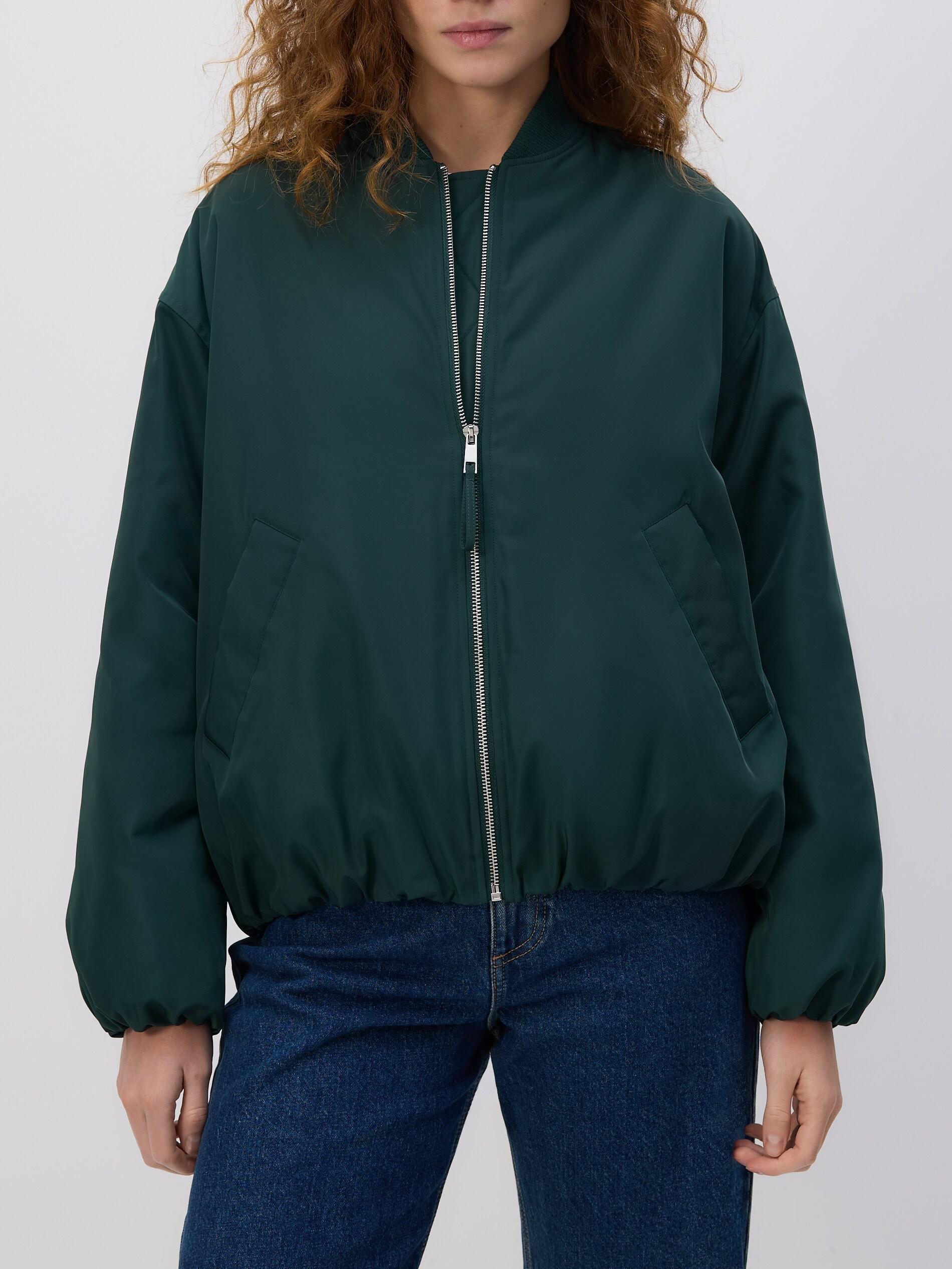 Green Oversized Bomber Jacket, Turquoise, medium