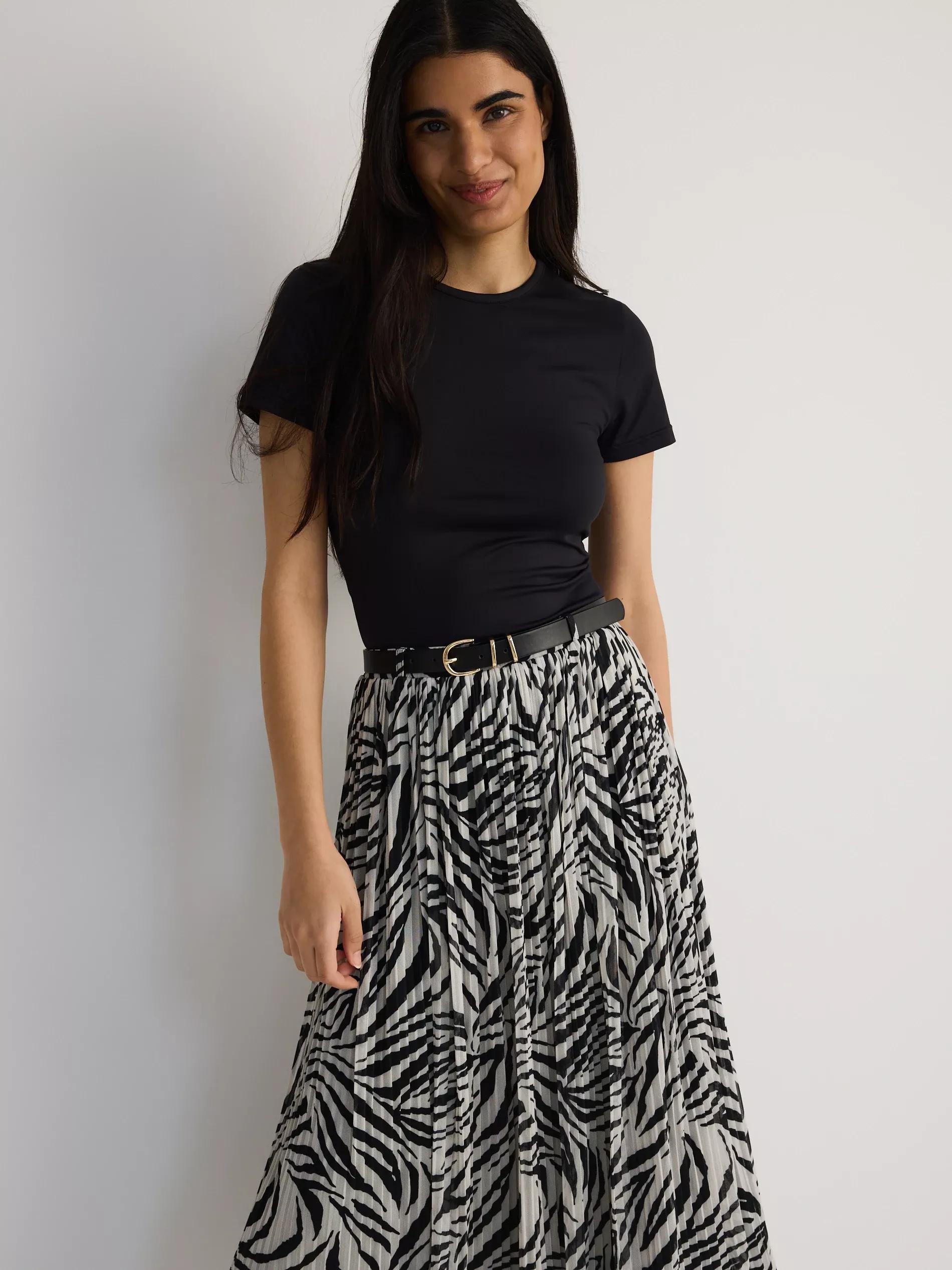 Multicolour Pleated Skirt With Belt, , large image number 2