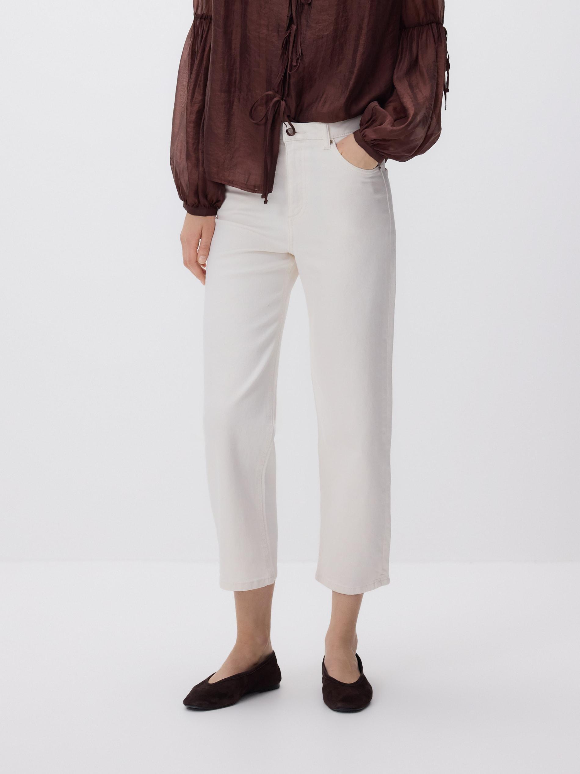 Cream Straight Fit Jeans, Ivory, medium