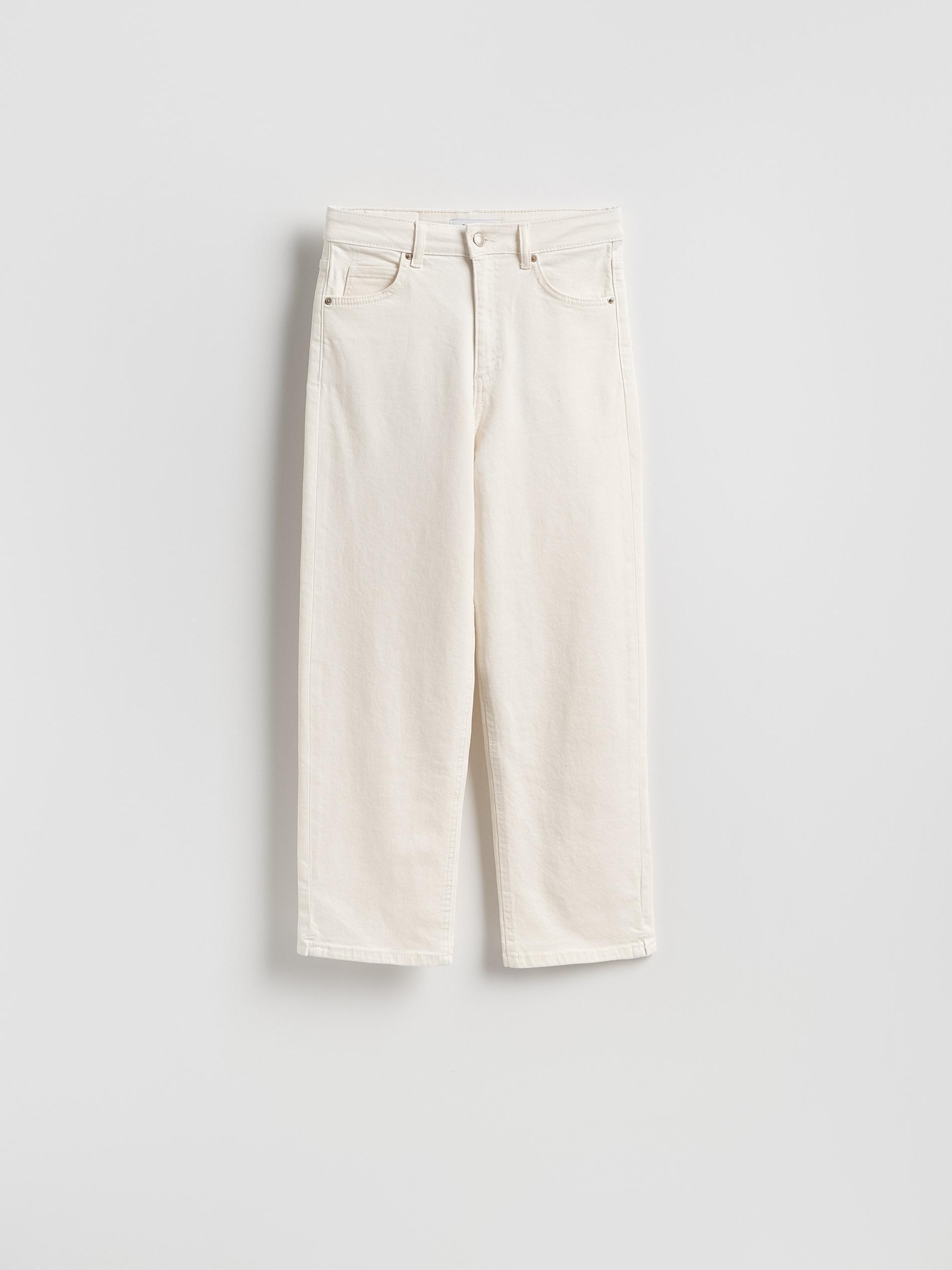 Cream Straight Fit Jeans, Ivory, large image number 2