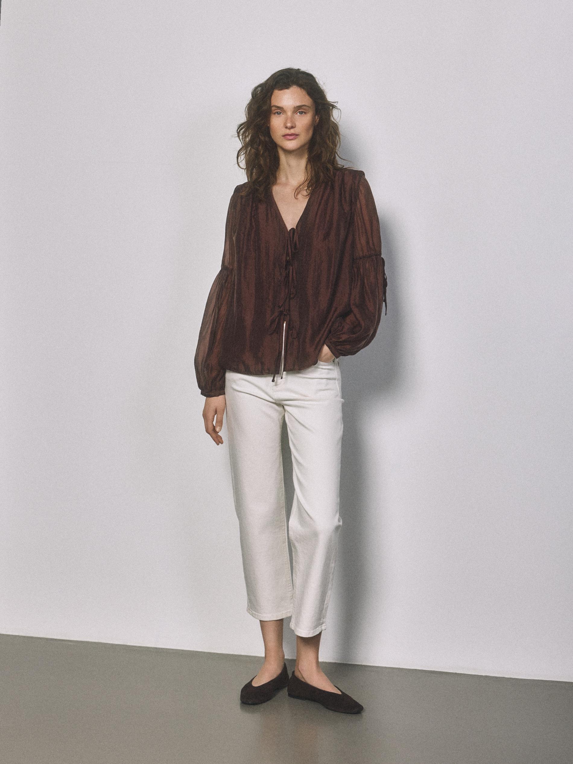 Cream Straight Fit Jeans, Ivory, large image number 5