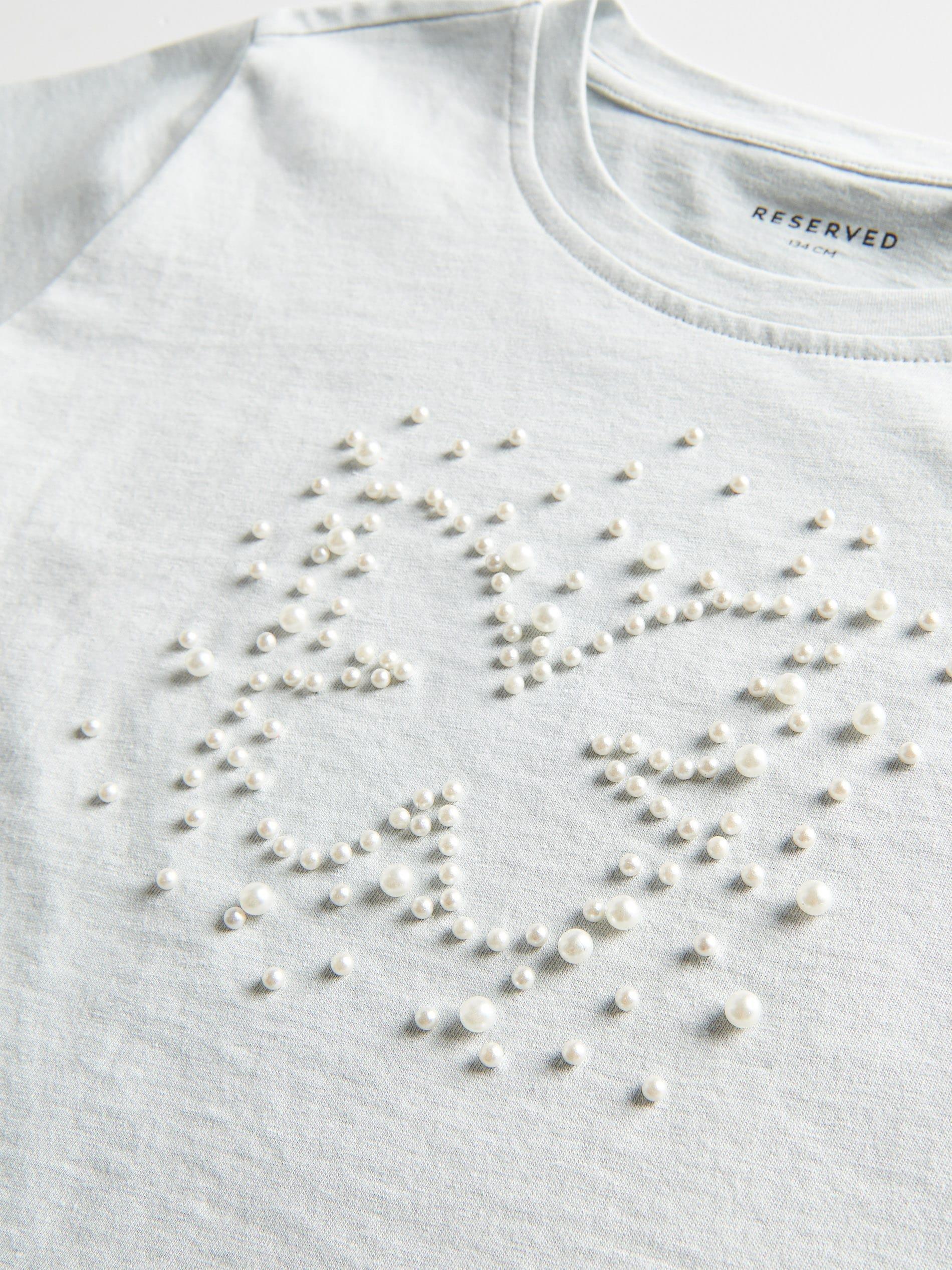 Grey Applique T-Shirt , Kids Girls, , large image number 2