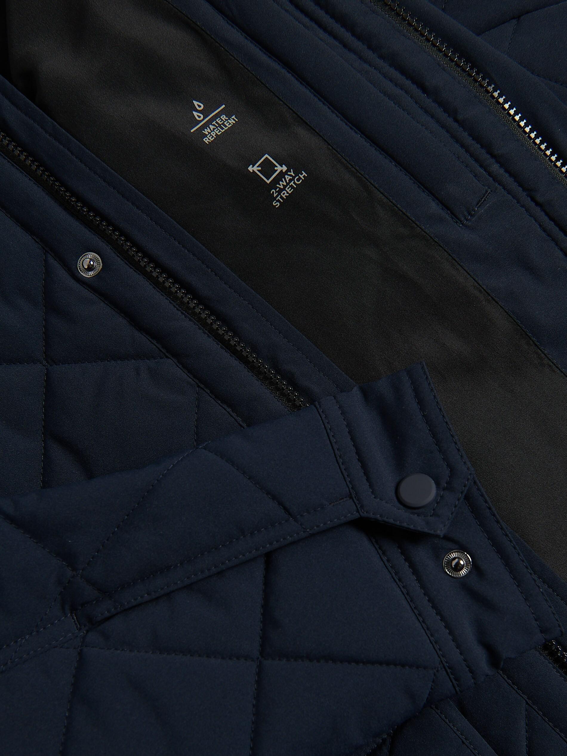 Navy Quilted Jacket With Stand Up Collar, Navy, large image number 5