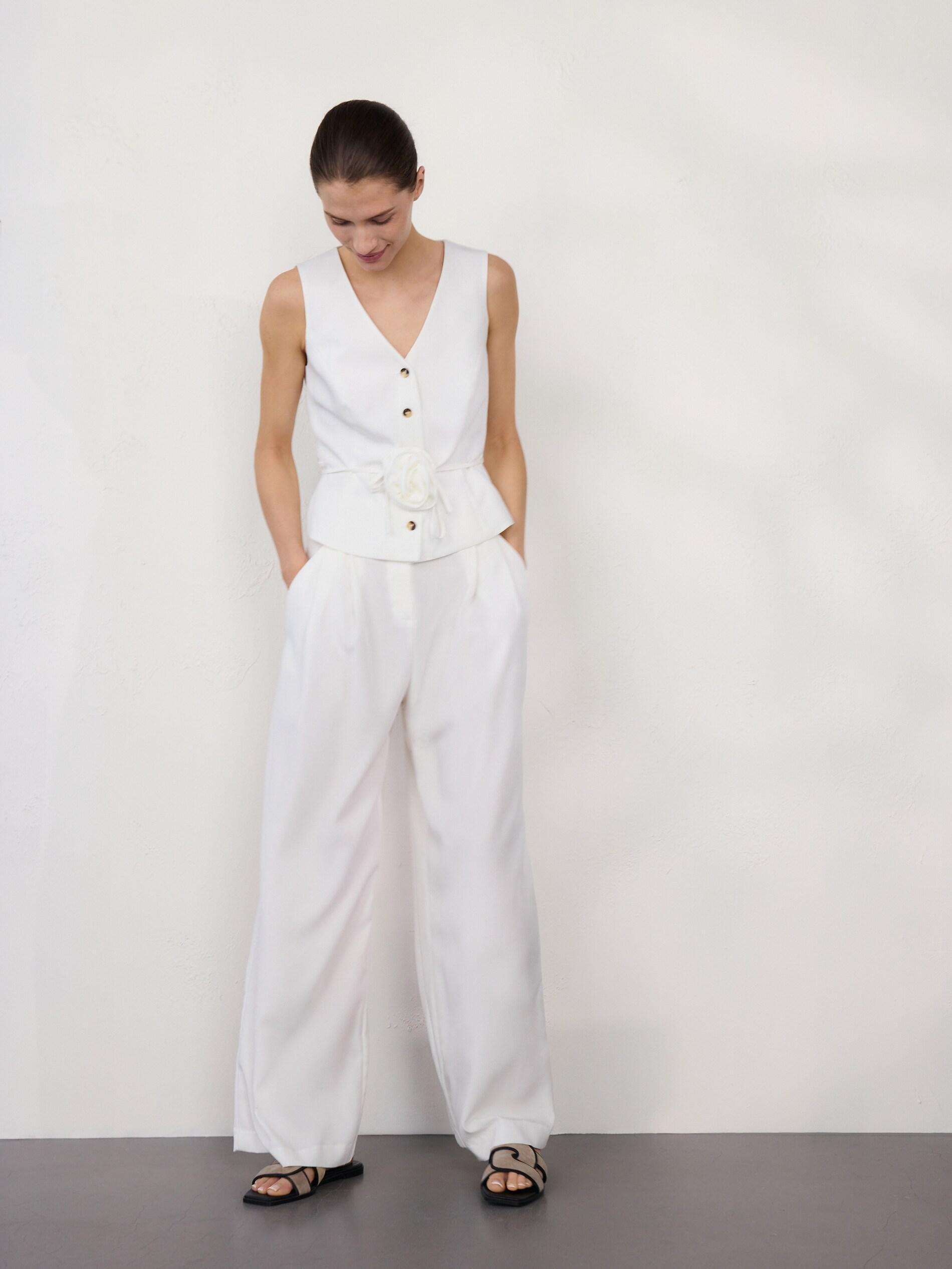 Lyocell blend trousers, Ivory, medium