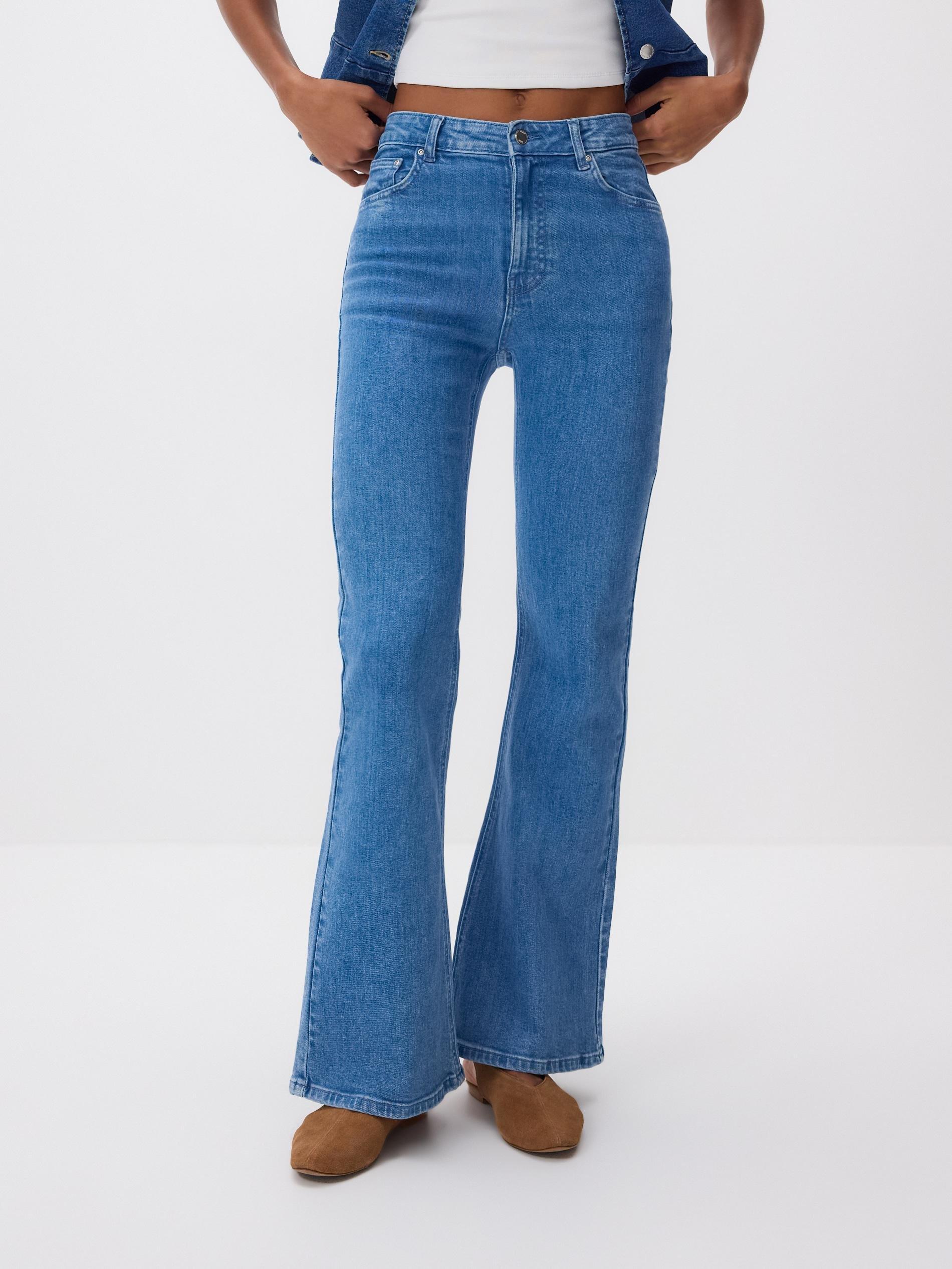 Blue Jeans High Waist Flare Jeans, Blue, medium