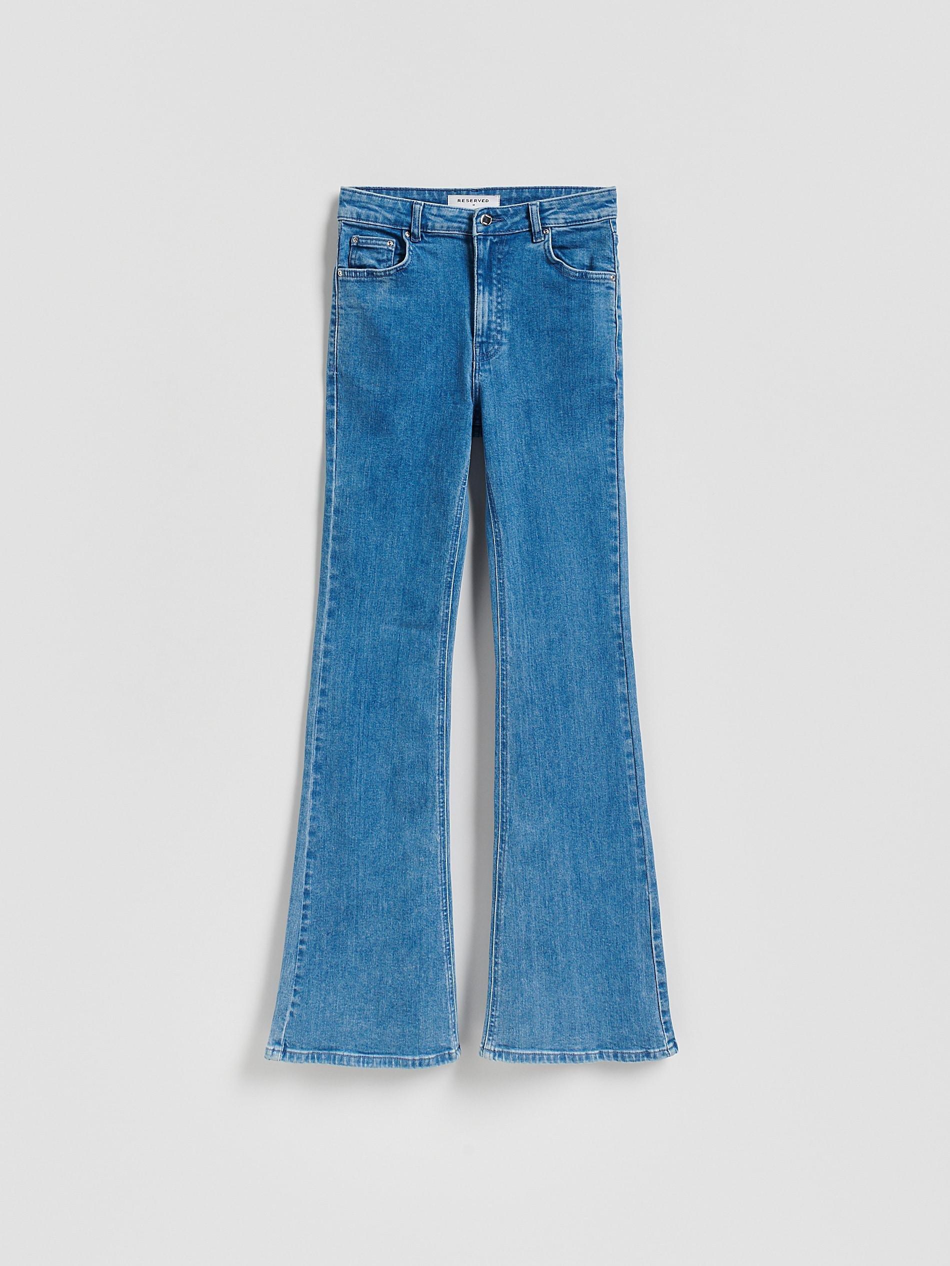 Blue Jeans High Waist Flare Jeans, Blue, large image number 3