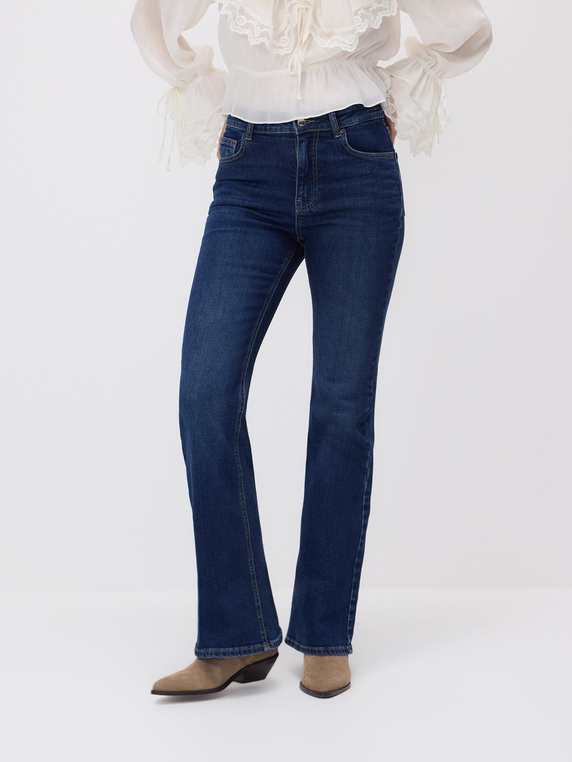Navy High Waist Flare Jeans, Navy, medium
