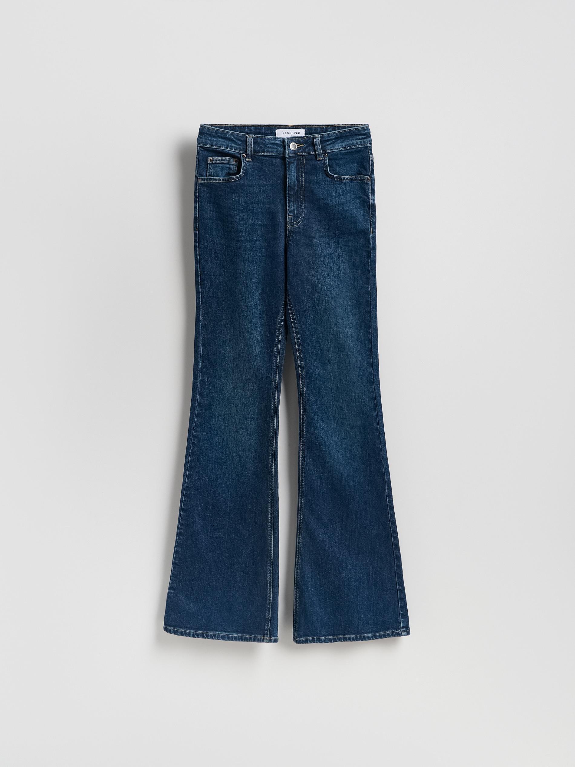 Navy High Waist Flare Jeans, Navy, large image number 4