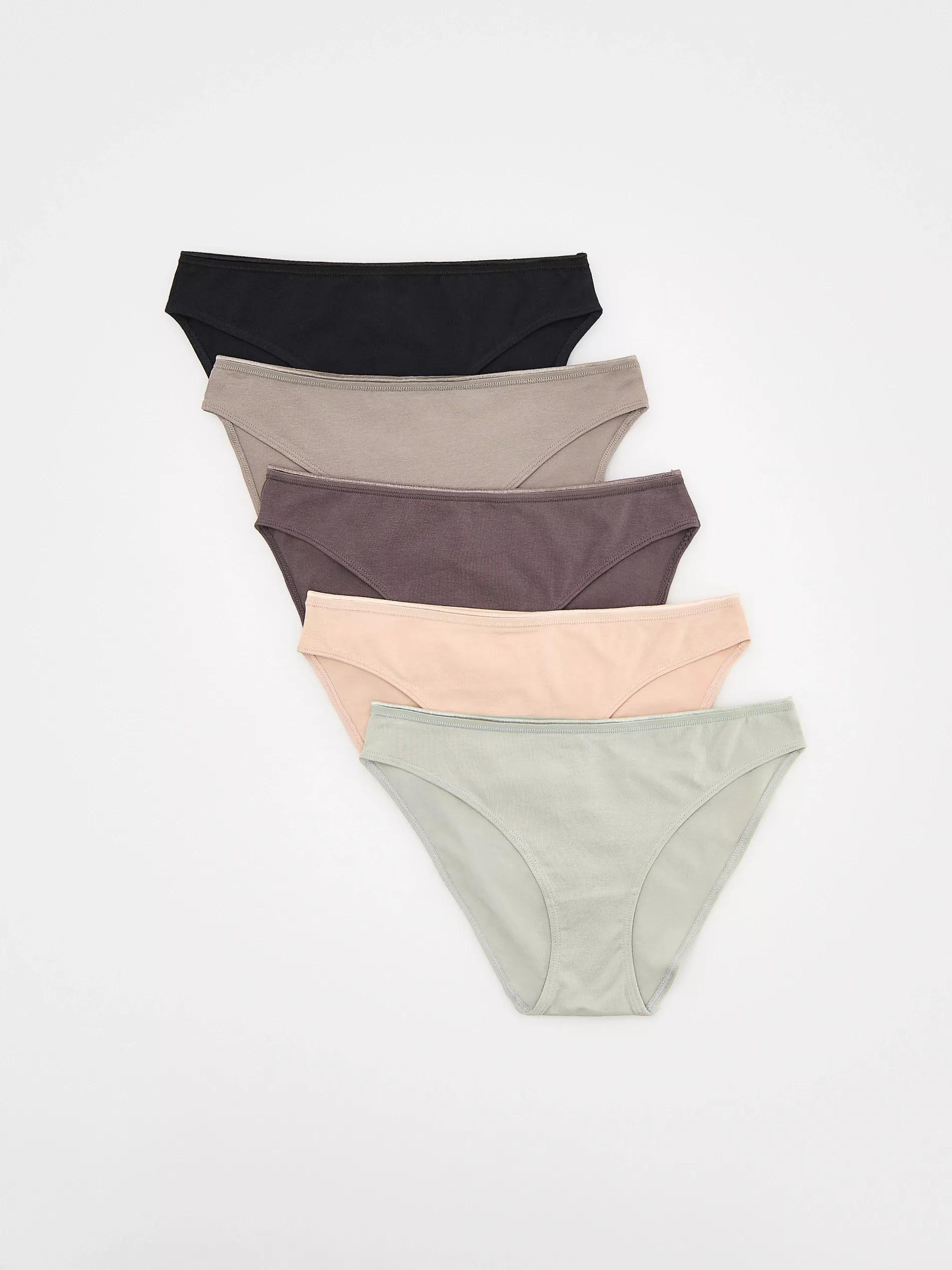 Brown Cotton-Rich Bikini Briefs, Set Of 5, , large image number 1