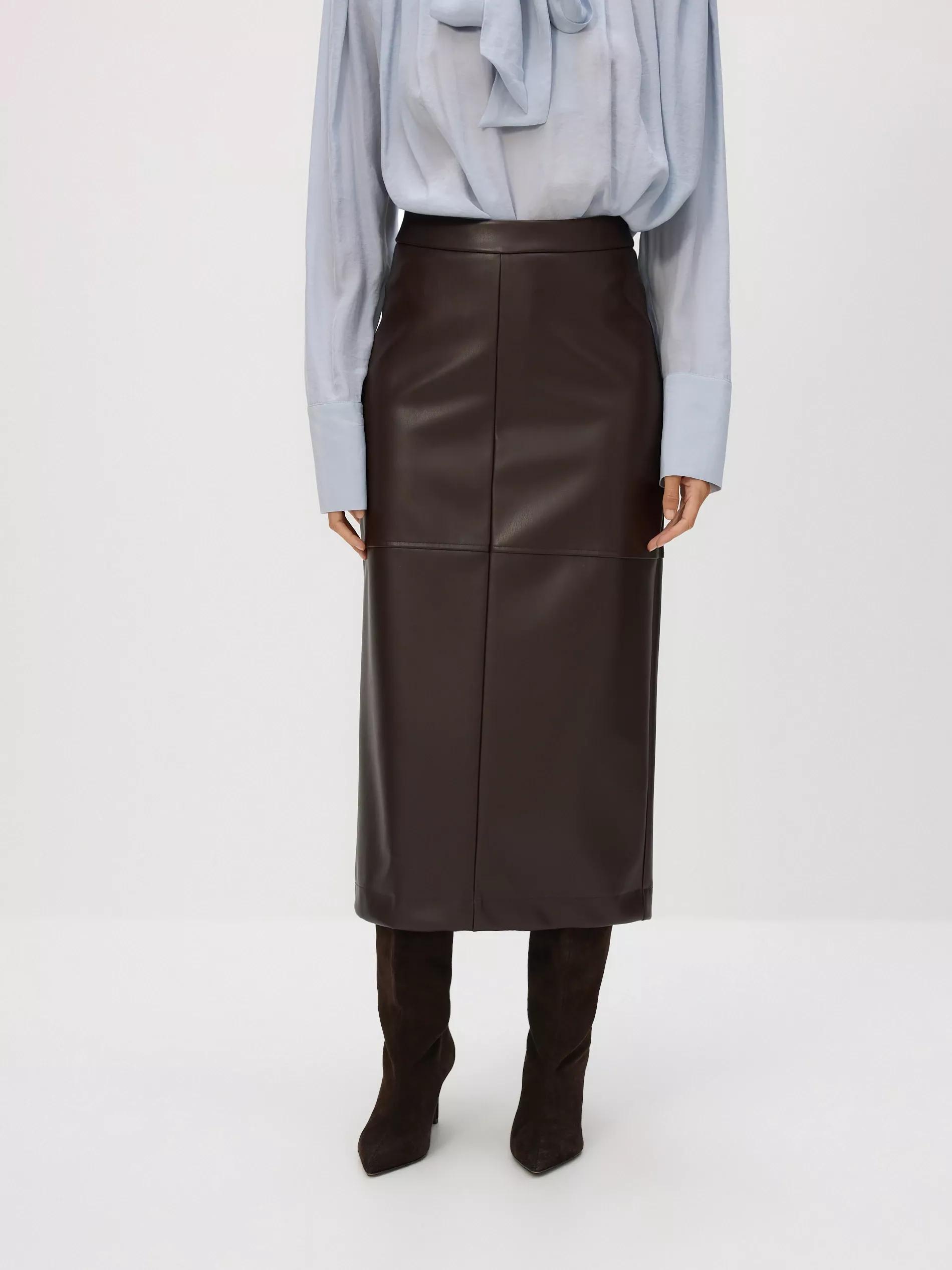 Brown Maxi Skirt With Side Split, Brown, large image number 0