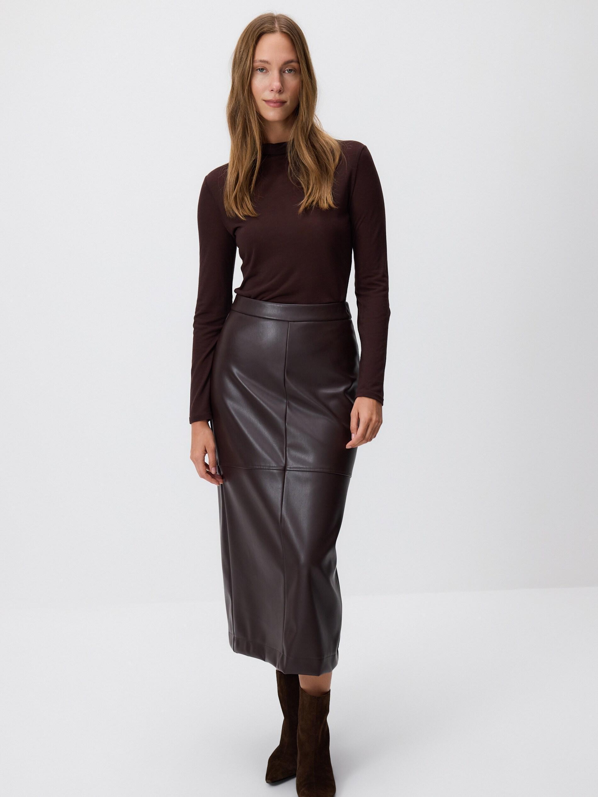 BROWN Maxi skirt with side split, Brown, large image number 2