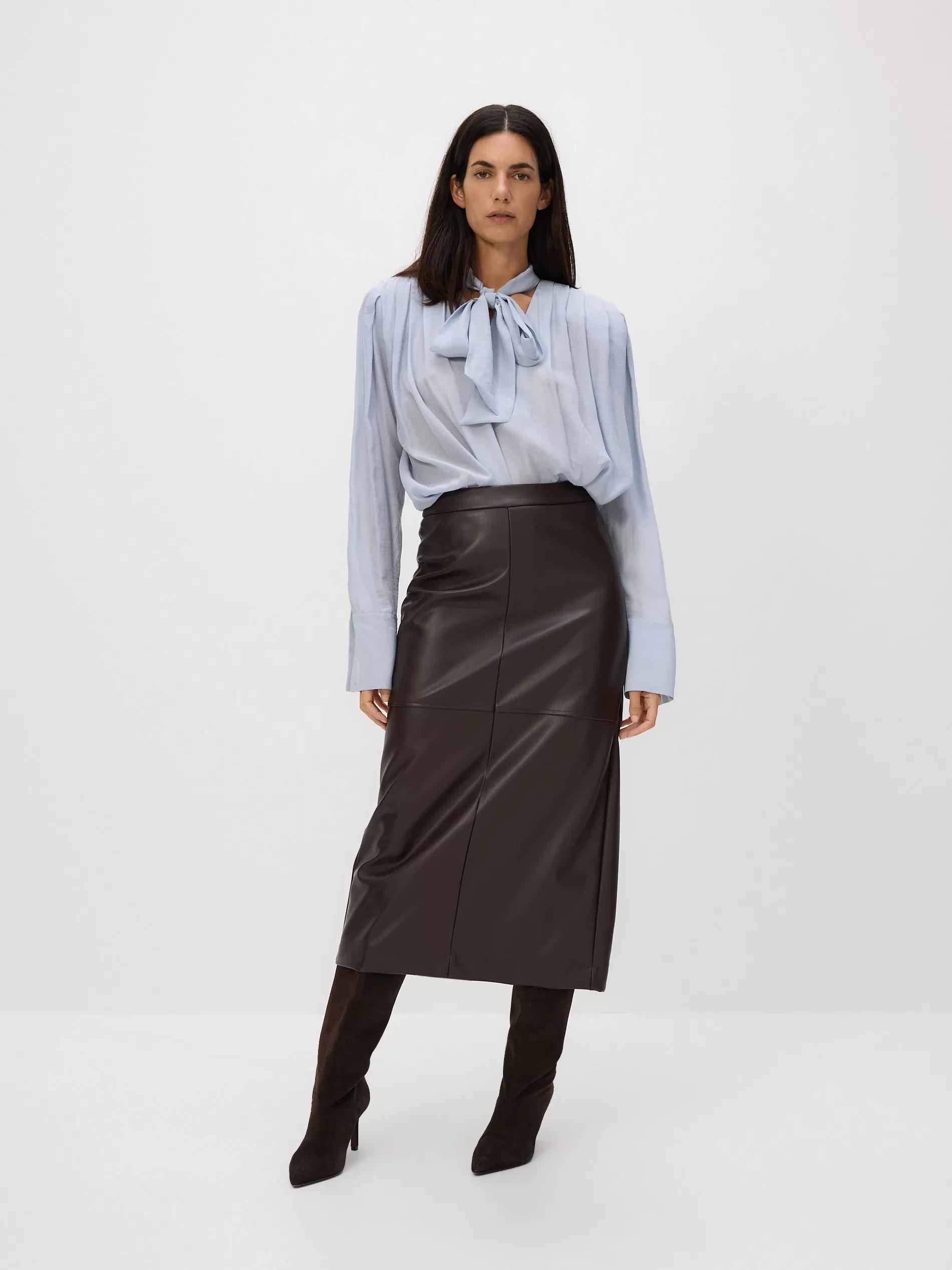 Brown Maxi Skirt With Side Split, Brown, large image number 2
