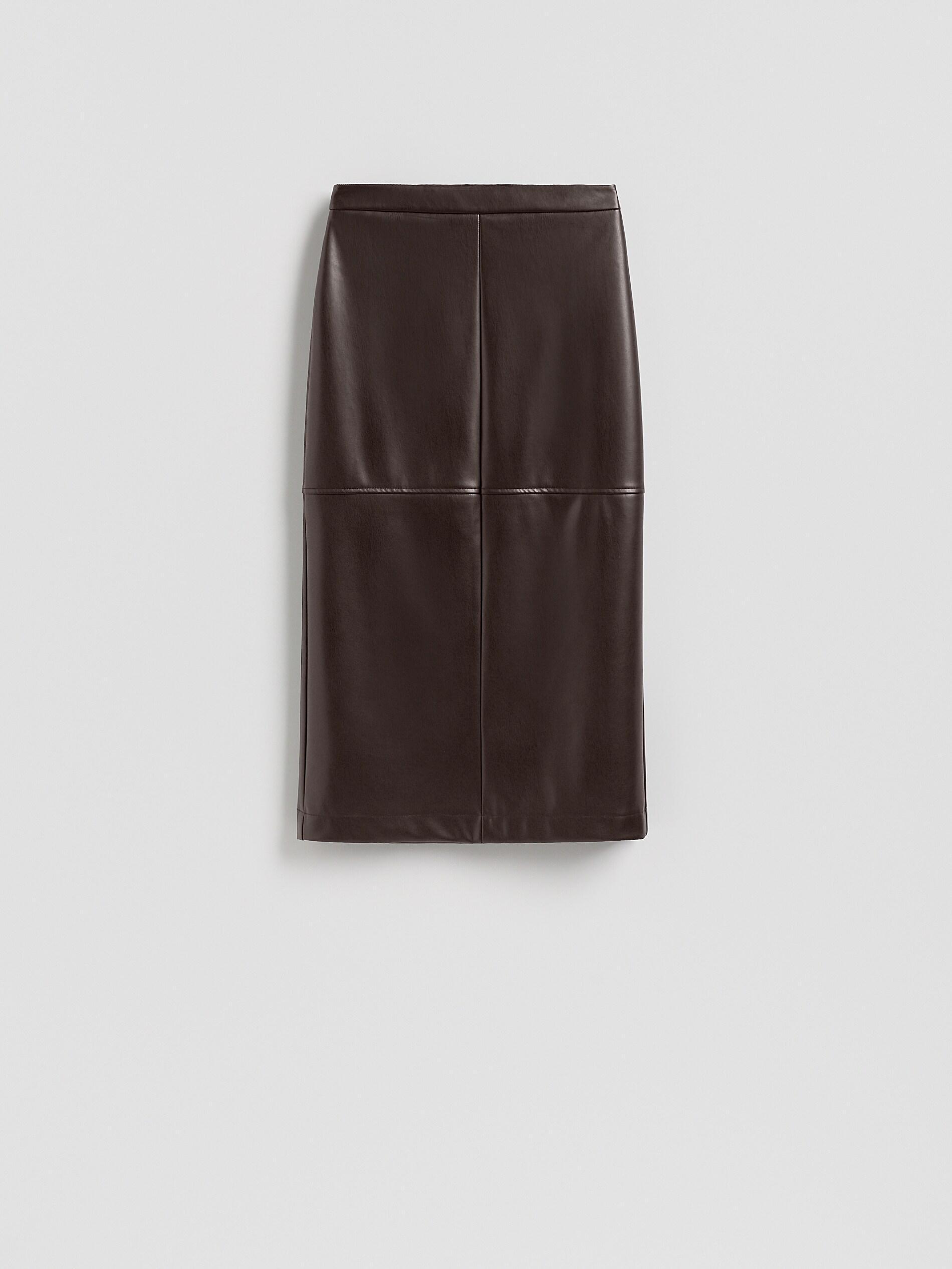 BROWN Maxi skirt with side split, Brown, large image number 4