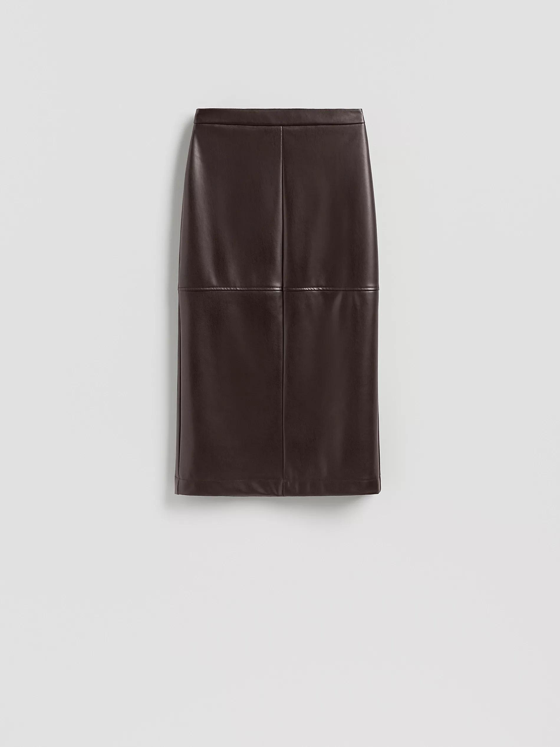 Brown Maxi Skirt With Side Split, Brown, large image number 4