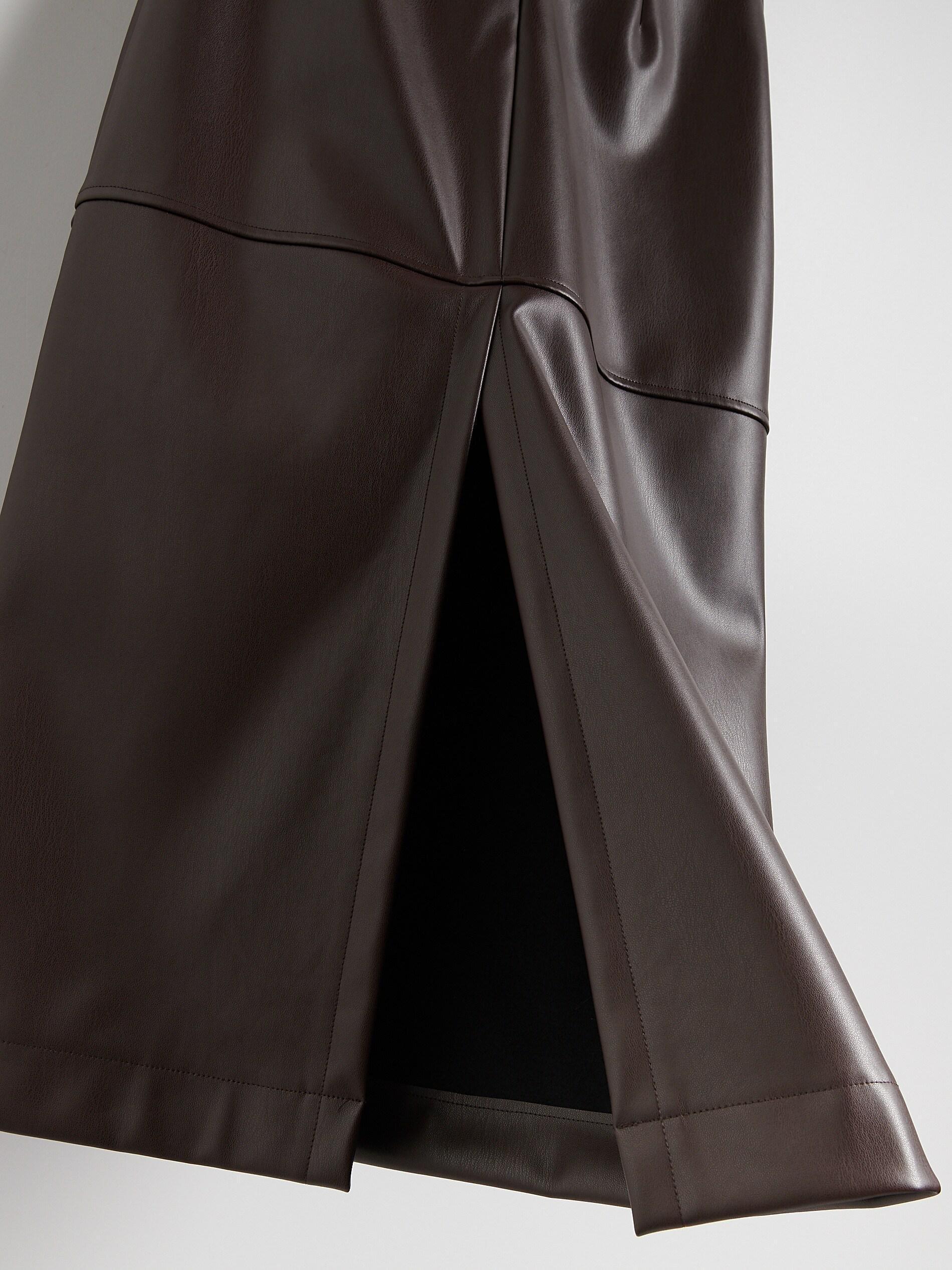 BROWN Maxi skirt with side split, Brown, large image number 5