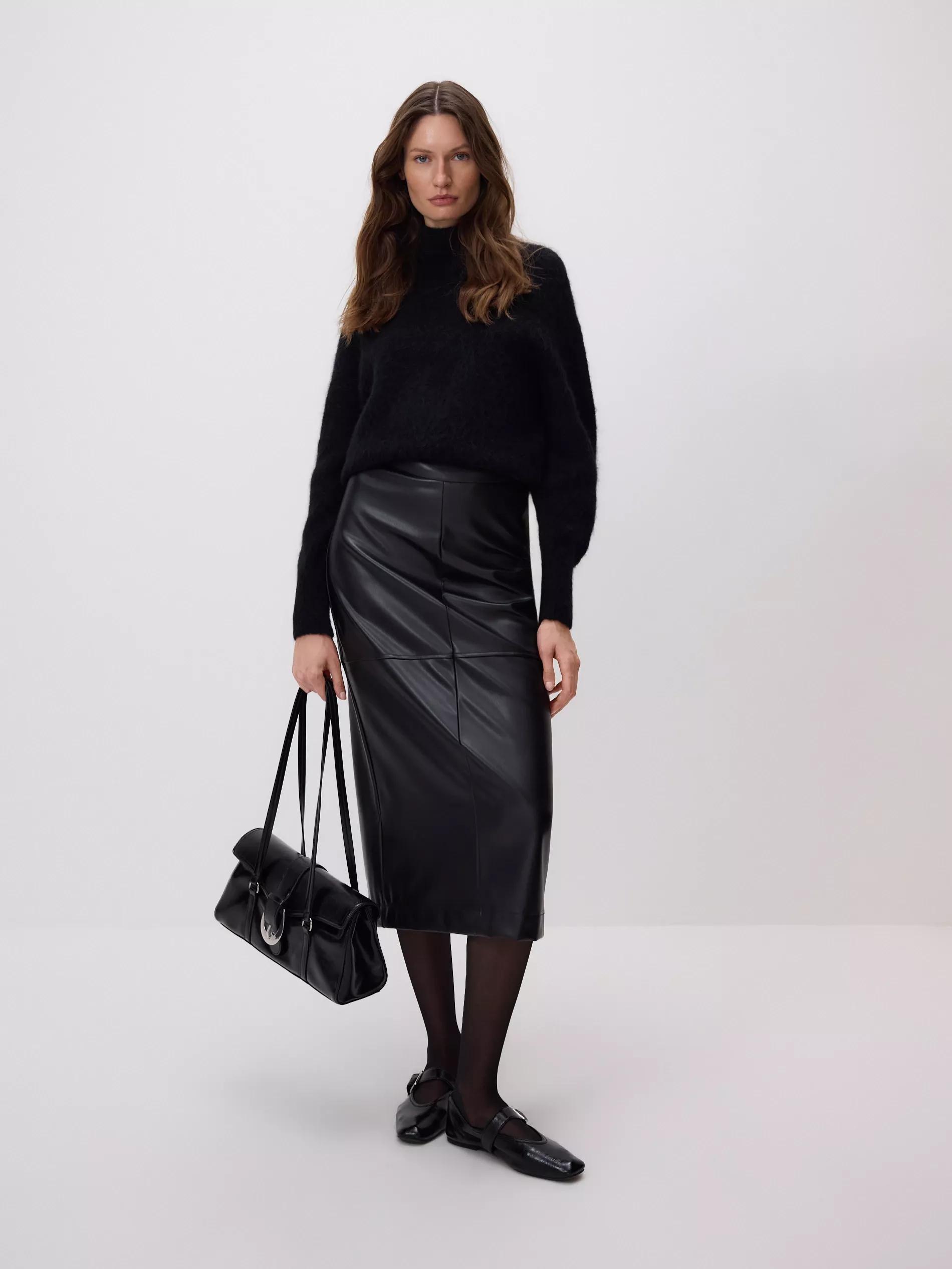 Black Maxi Skirt With Side Split, Black, medium