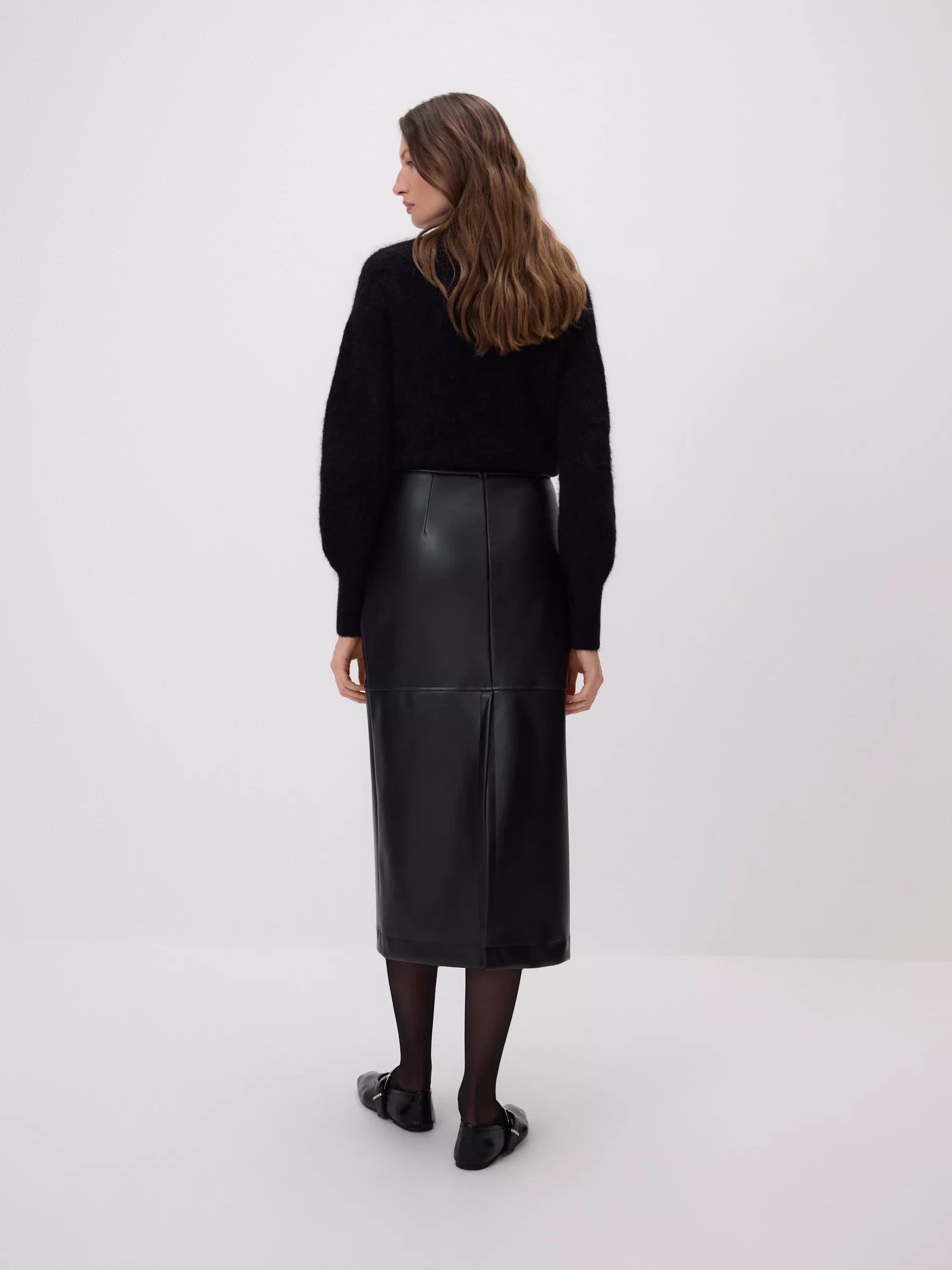 Black Maxi Skirt With Side Split, Black, large image number 2