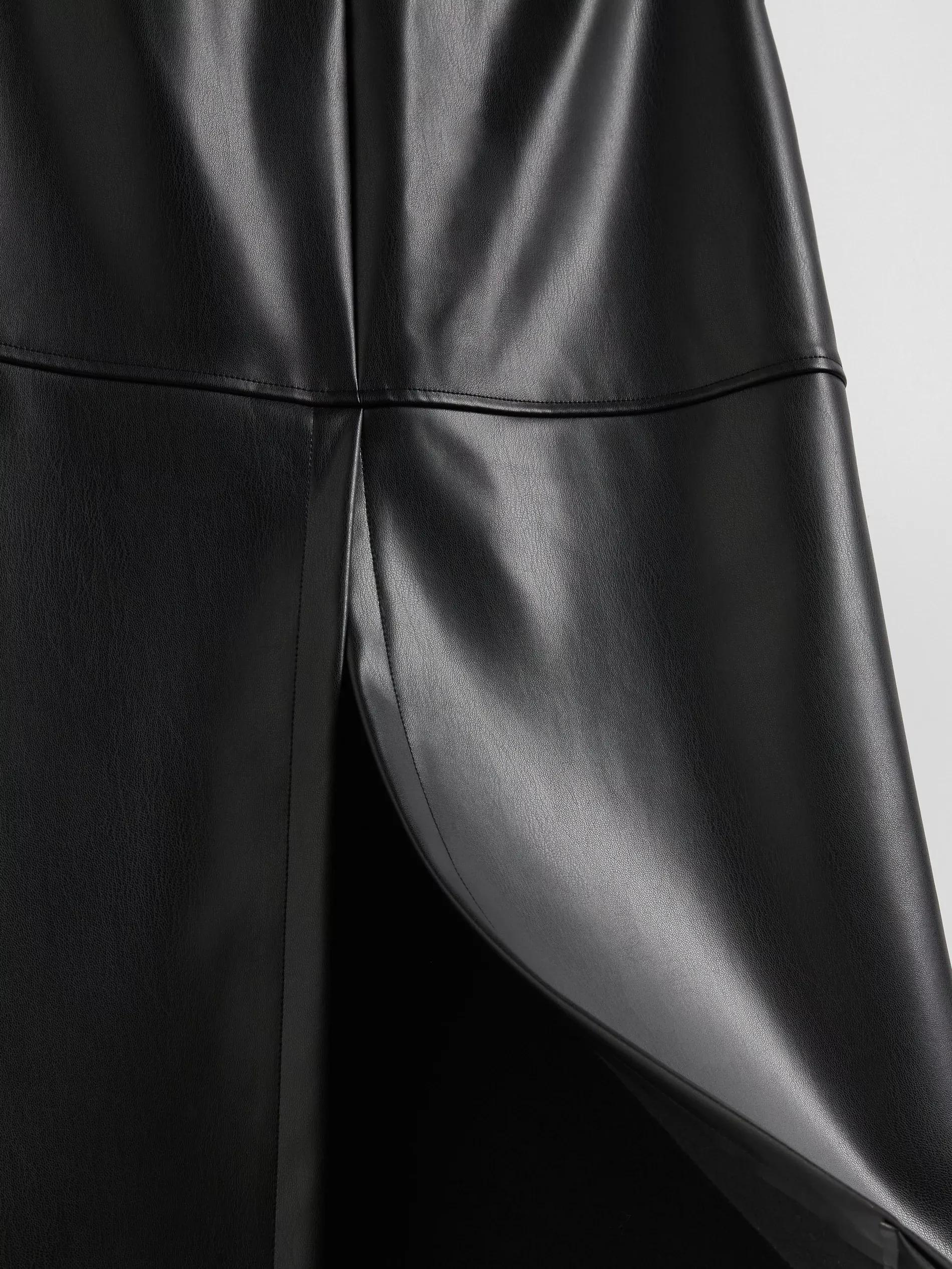 Black Maxi Skirt With Side Split, Black, large image number 4