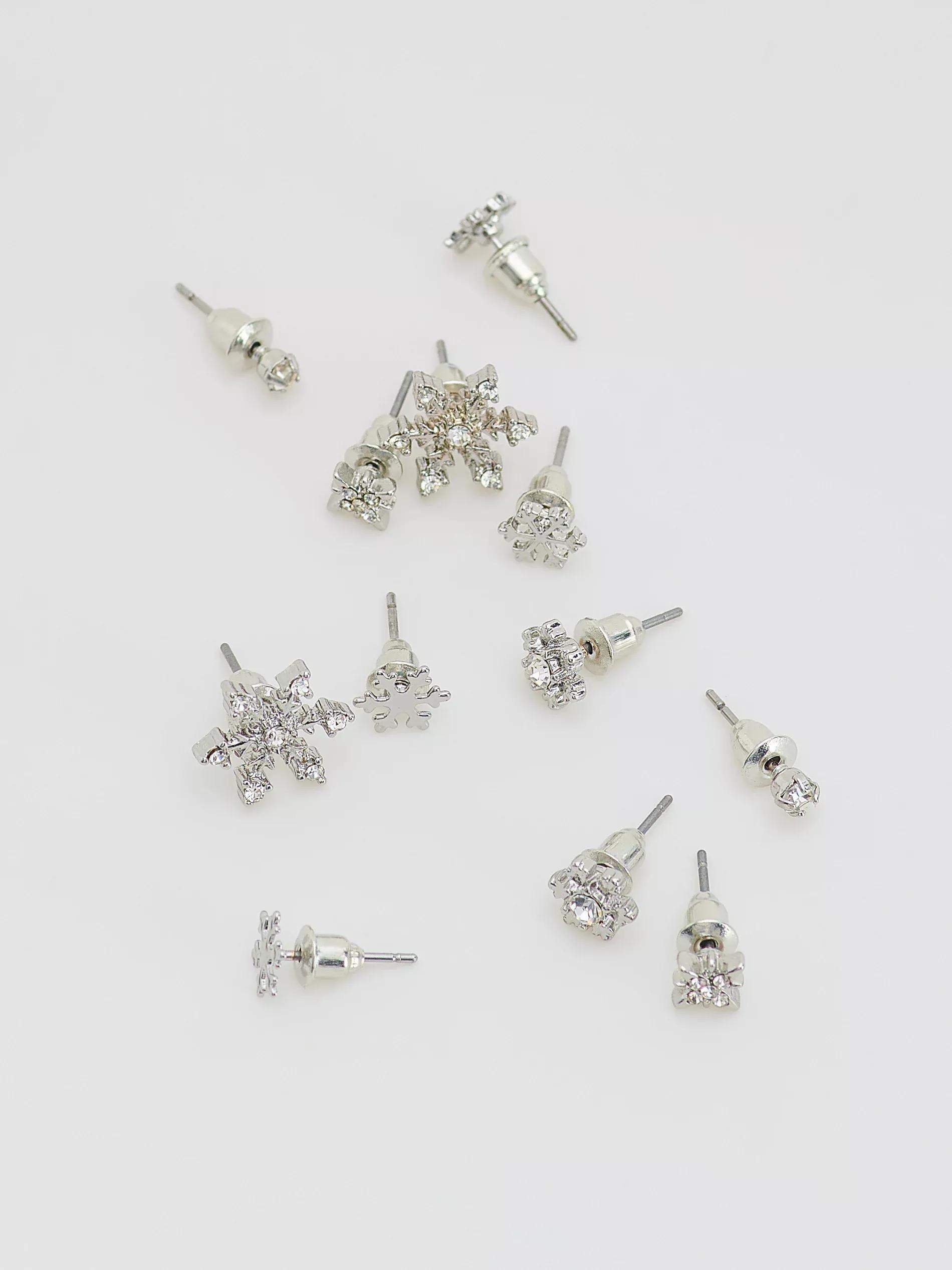 Silver Earrings Set, Silver, large image number 1