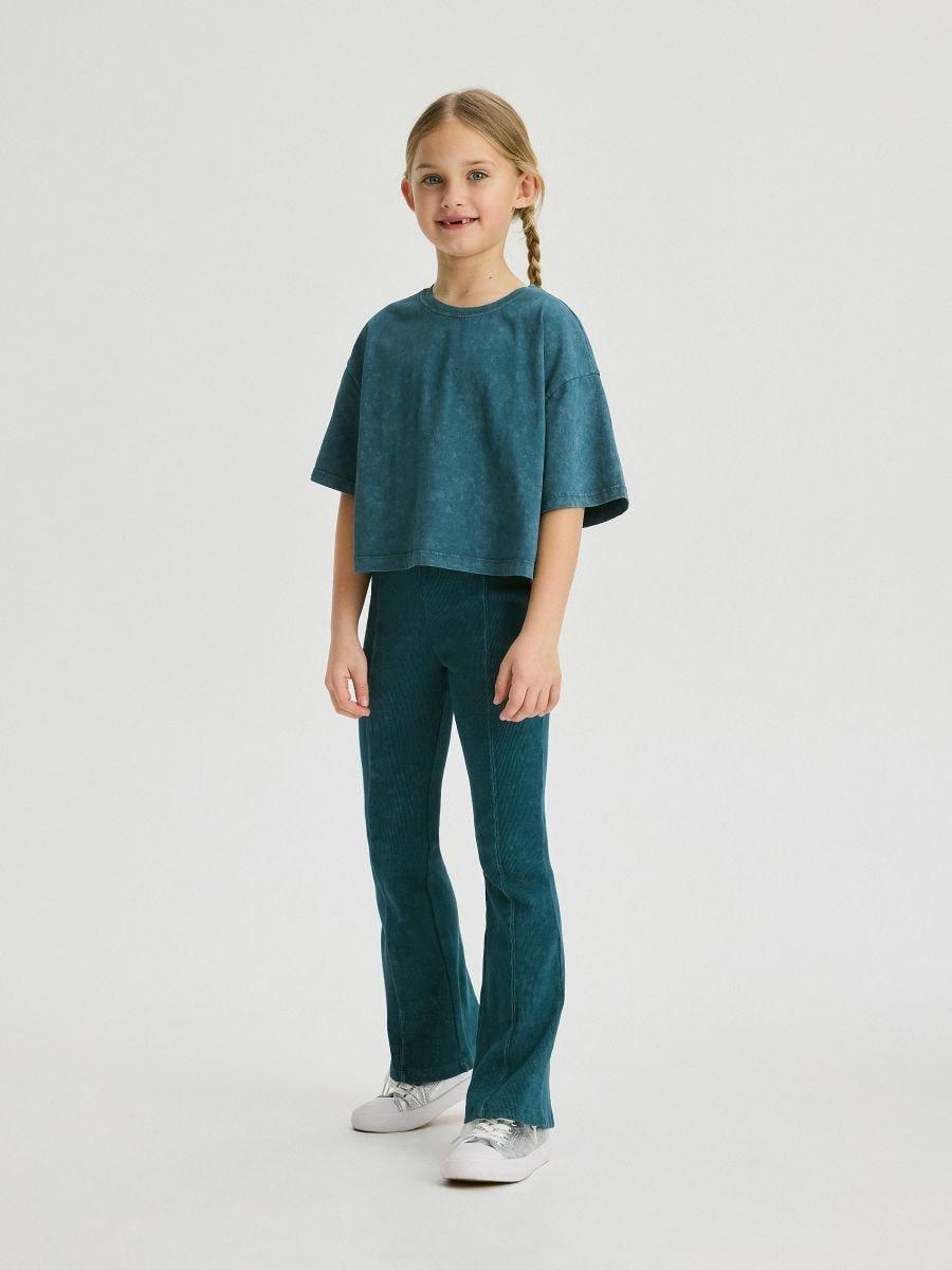 Green T-Shirt With Wash Effect, Kids Girls, , large image number 1