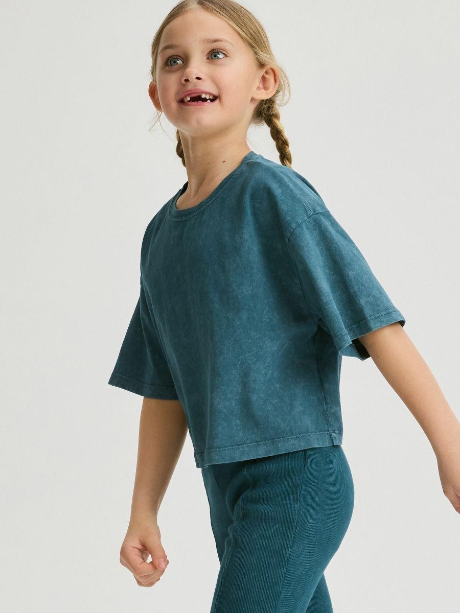 Green T-Shirt With Wash Effect, Kids Girls, , large image number 3