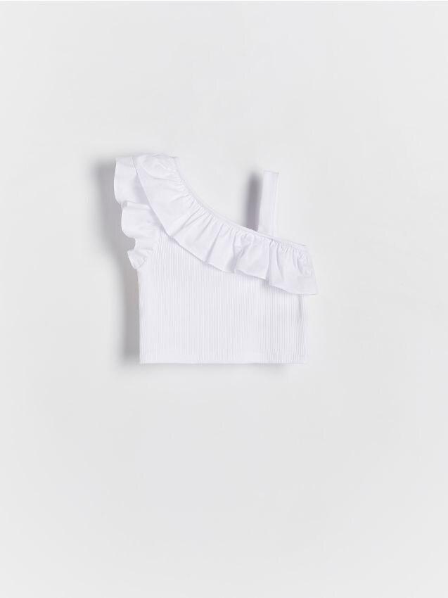 White Frilled Top, , large image number 0