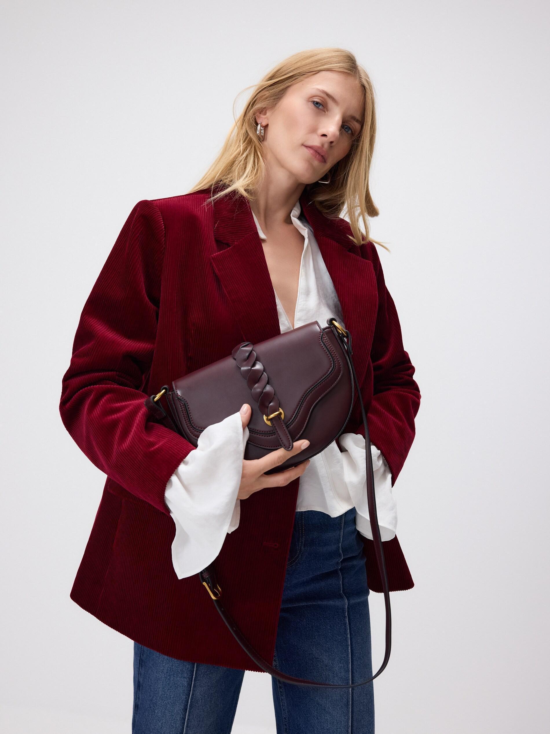 Burgundy Small Shoulder Bag, Burgundy, large image number 0
