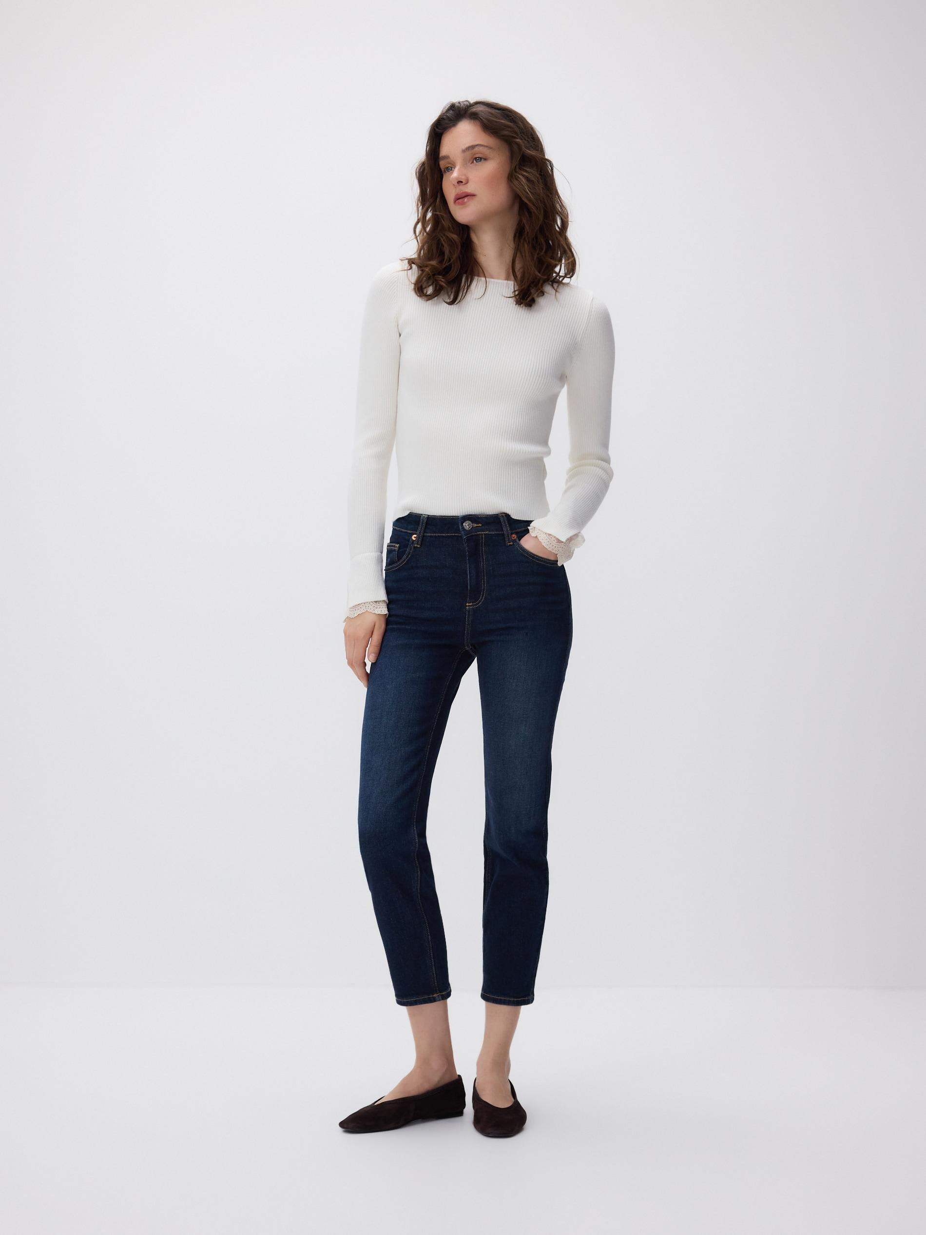 Navy Straight Jeans, Navy, medium