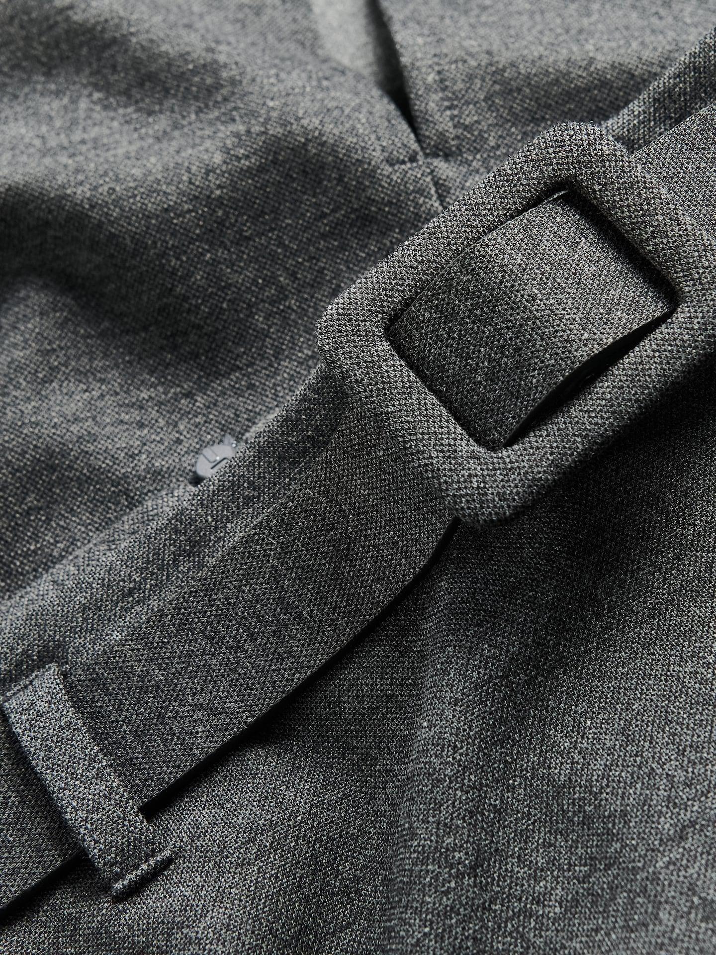 Grey Midi Skirt With Belt, Grey, medium