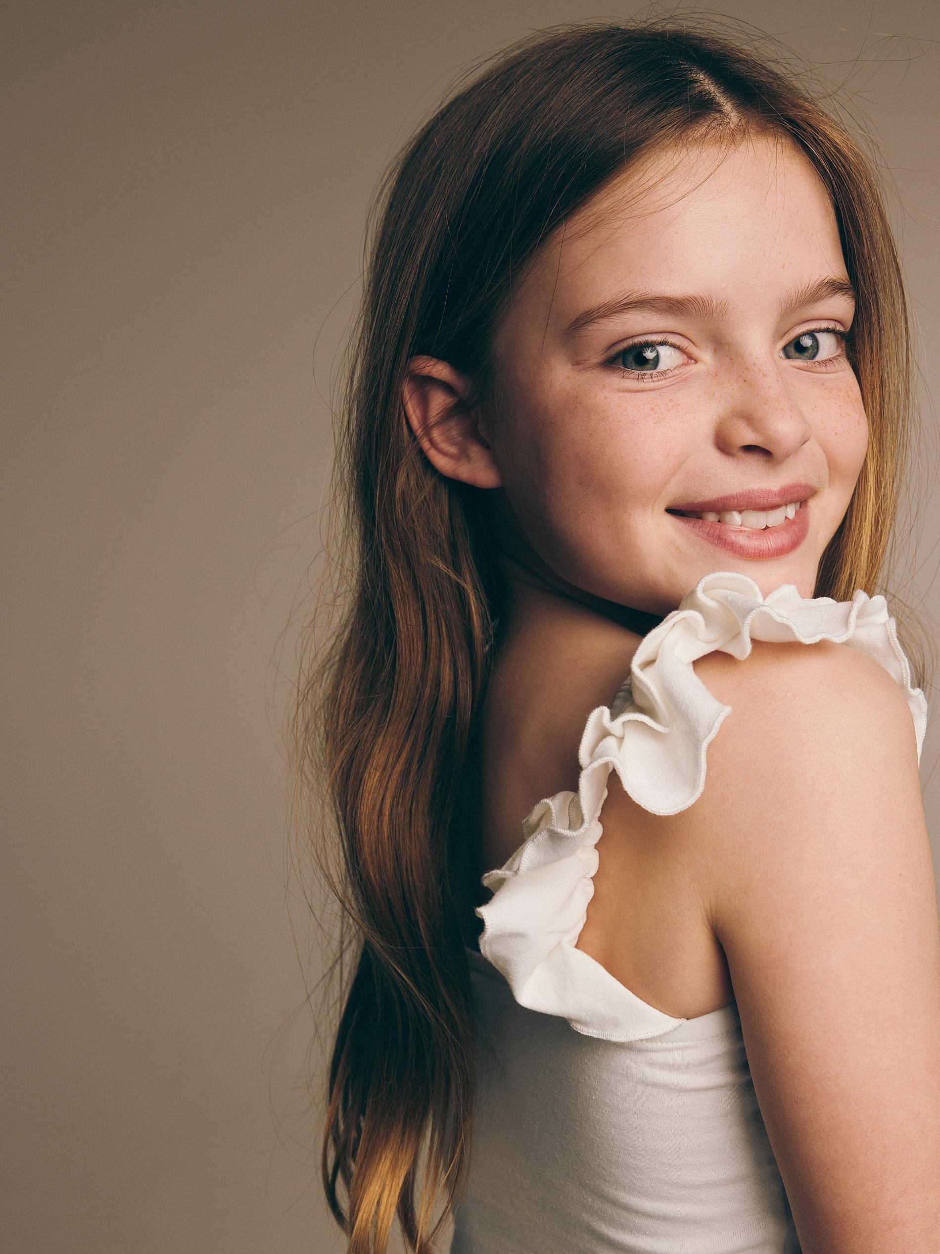 White Frilly Top, Kids Girls, , large image number 1