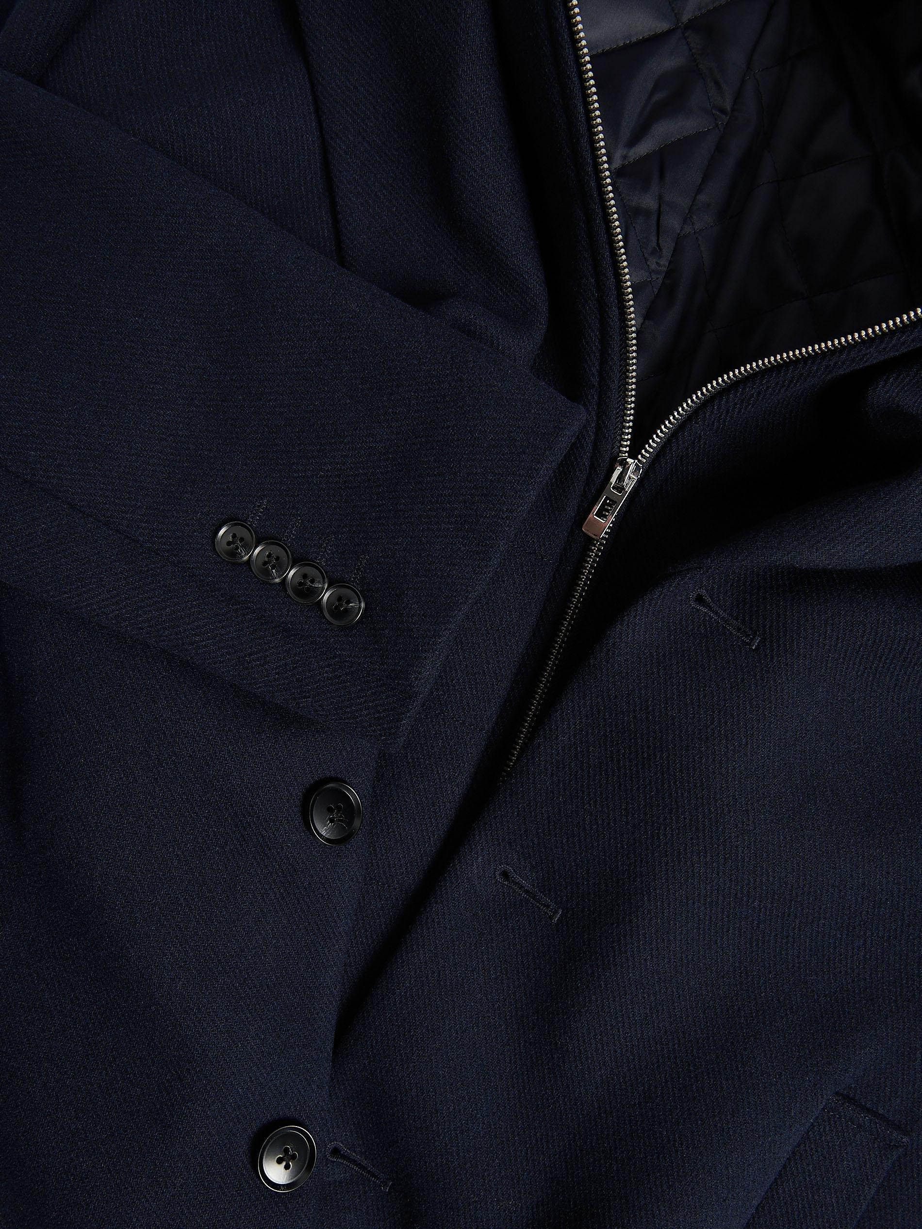 Navy Blended Wool Coat, Navy, large image number 5