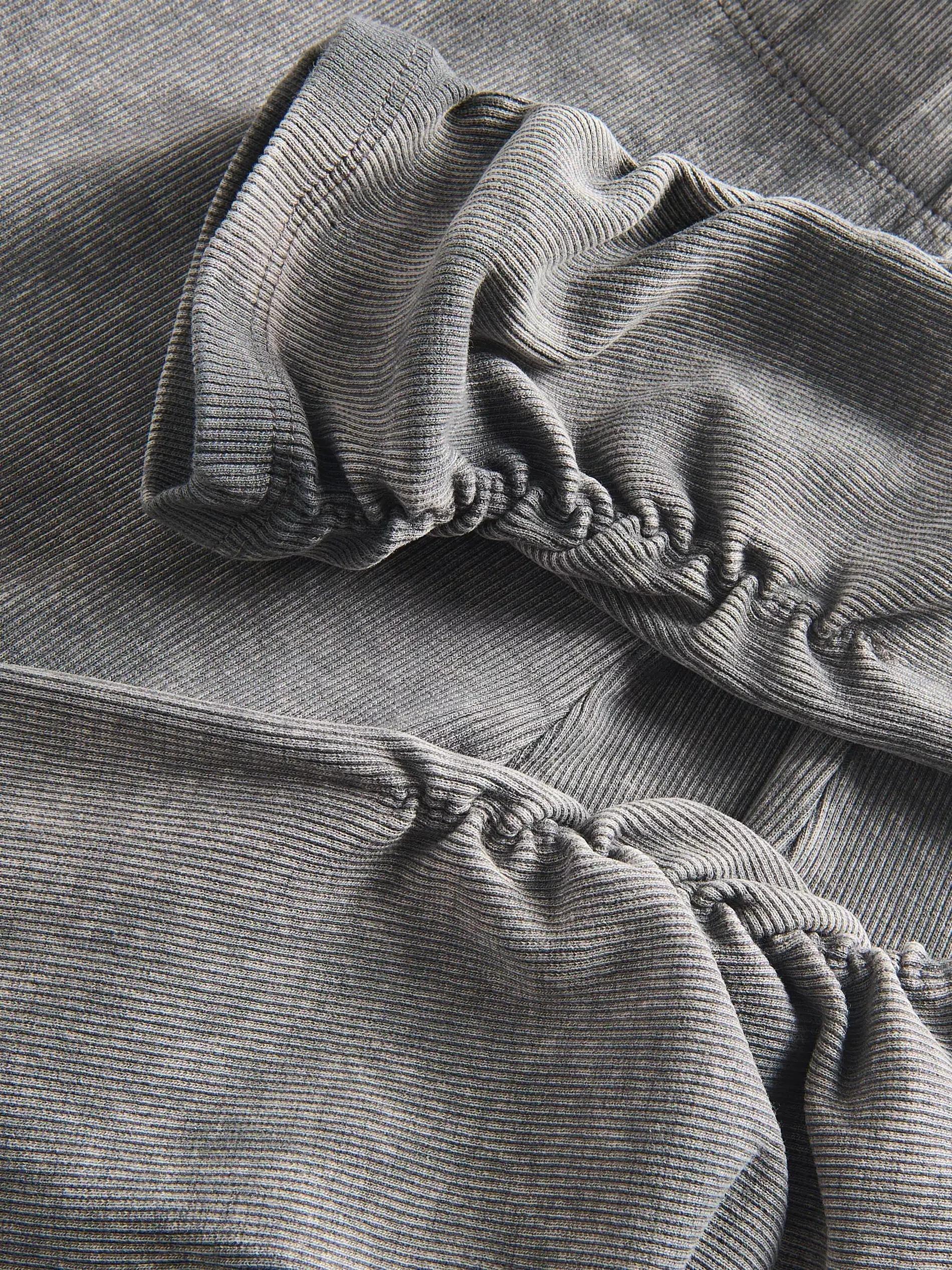 Grey Cotton Ribbed Leggings, Kids Girls, Grey, large image number 3