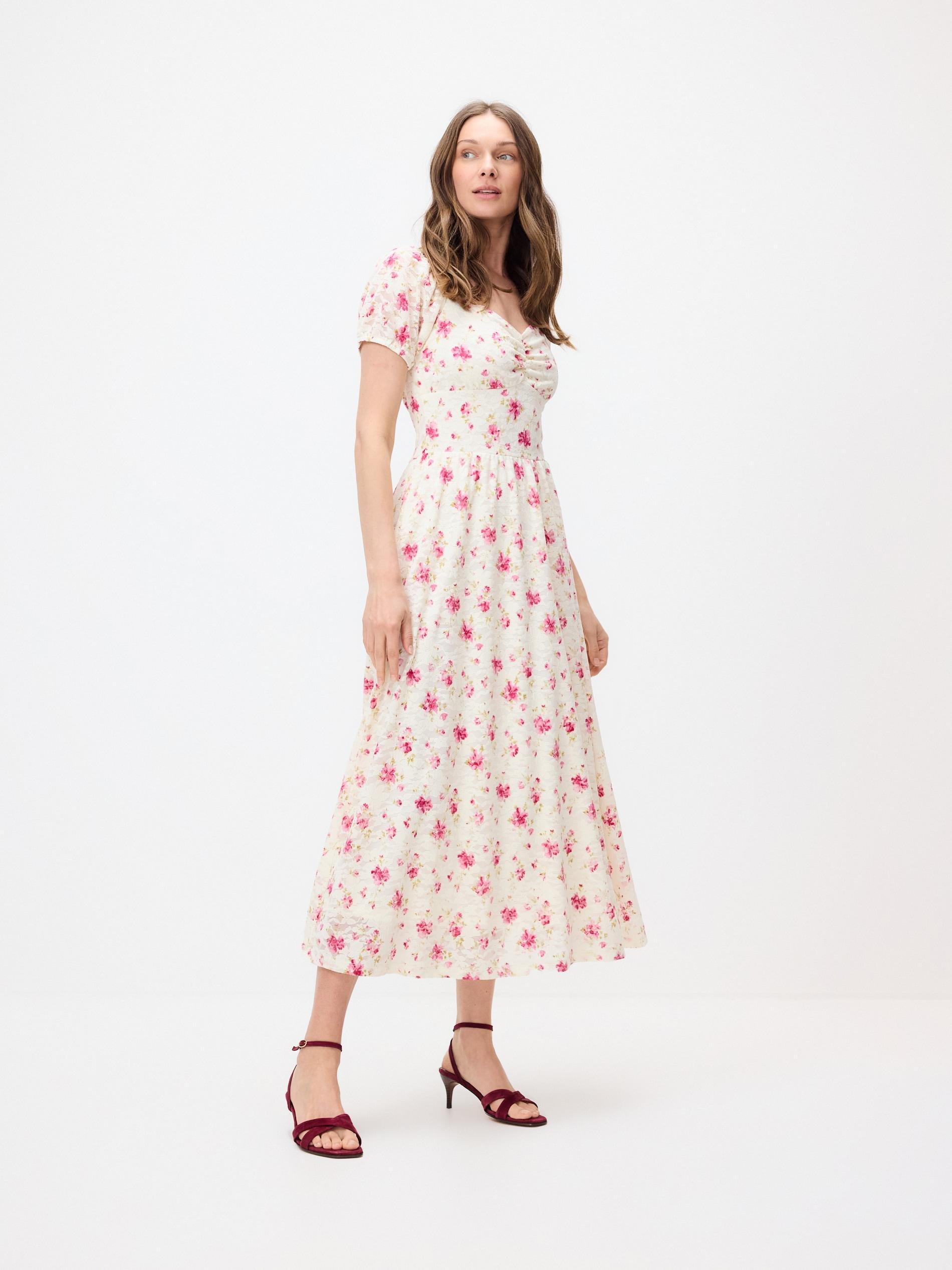 Multicolour Lace Dress In Floral Print, Multicolor, large image number 2