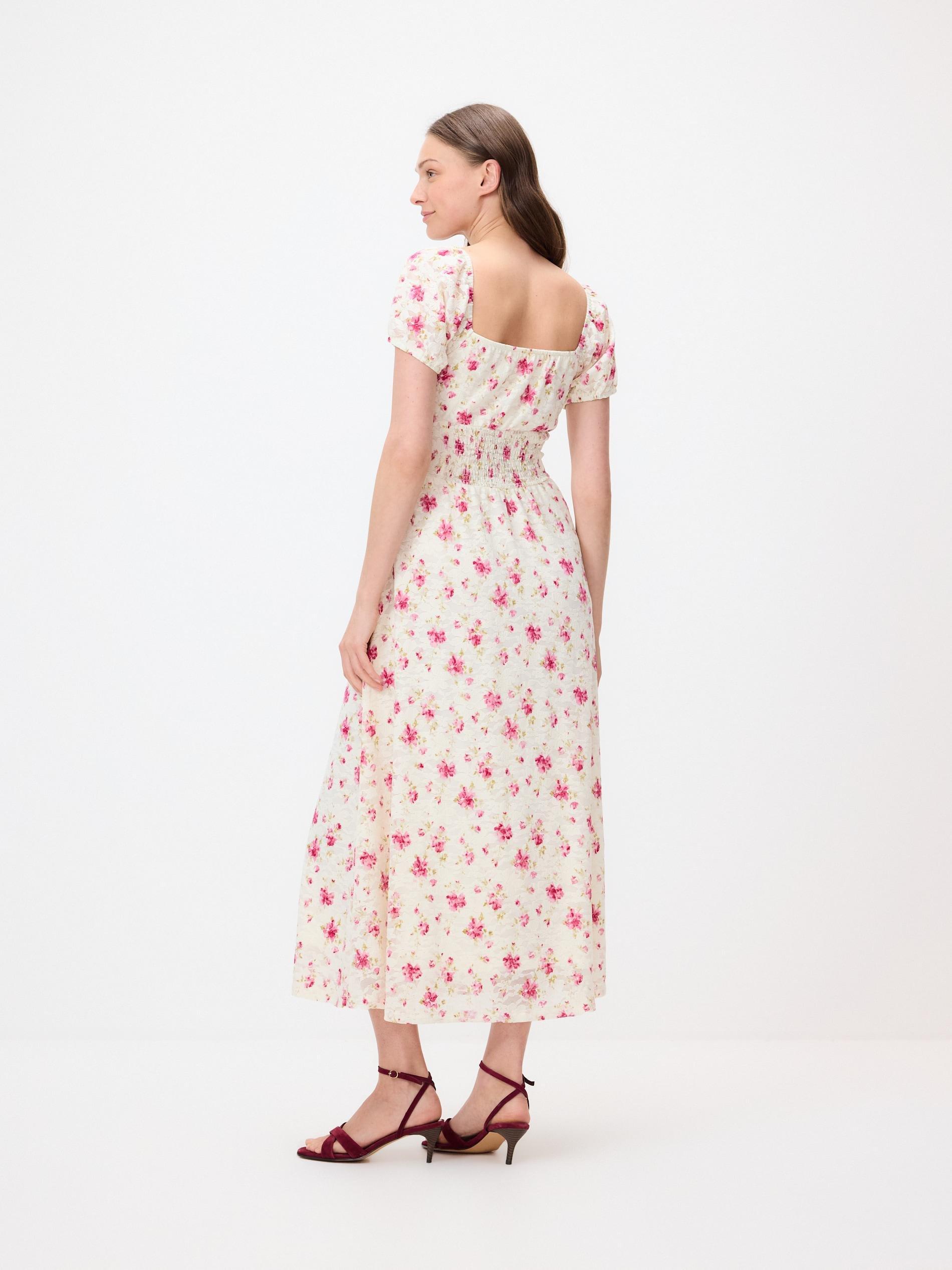 Multicolour Lace Dress In Floral Print, Multicolor, large image number 3