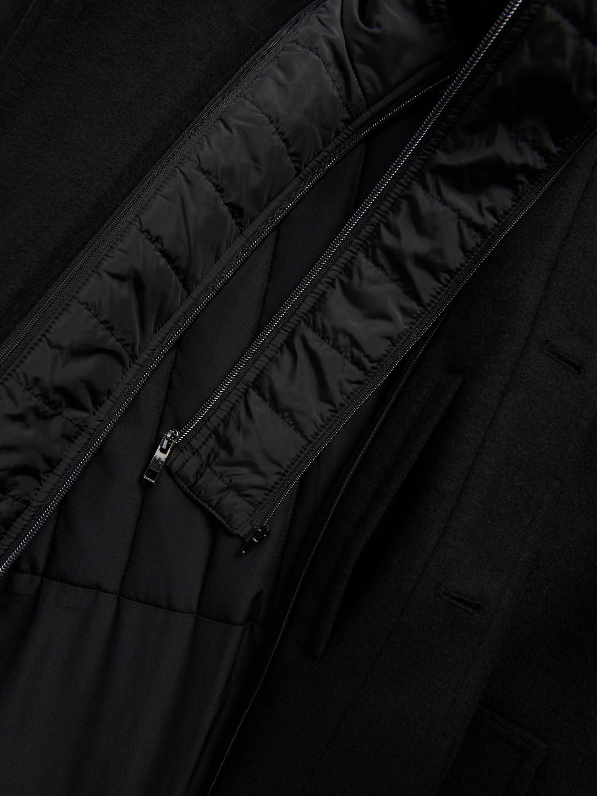 Black Classic Coat With Wool Blend, Black, large image number 2
