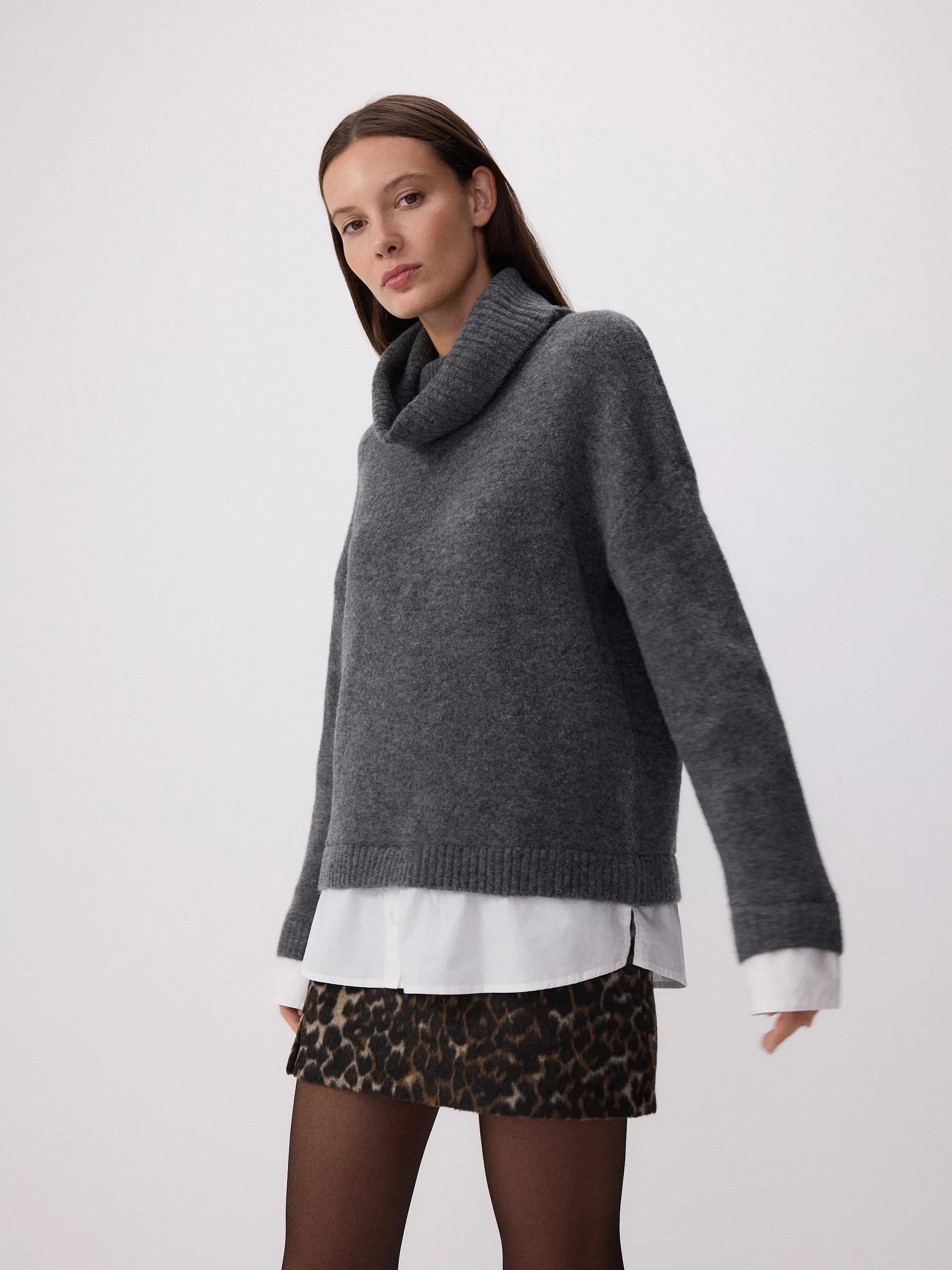 DARK GREY Turtleneck jumper, , large image number 2
