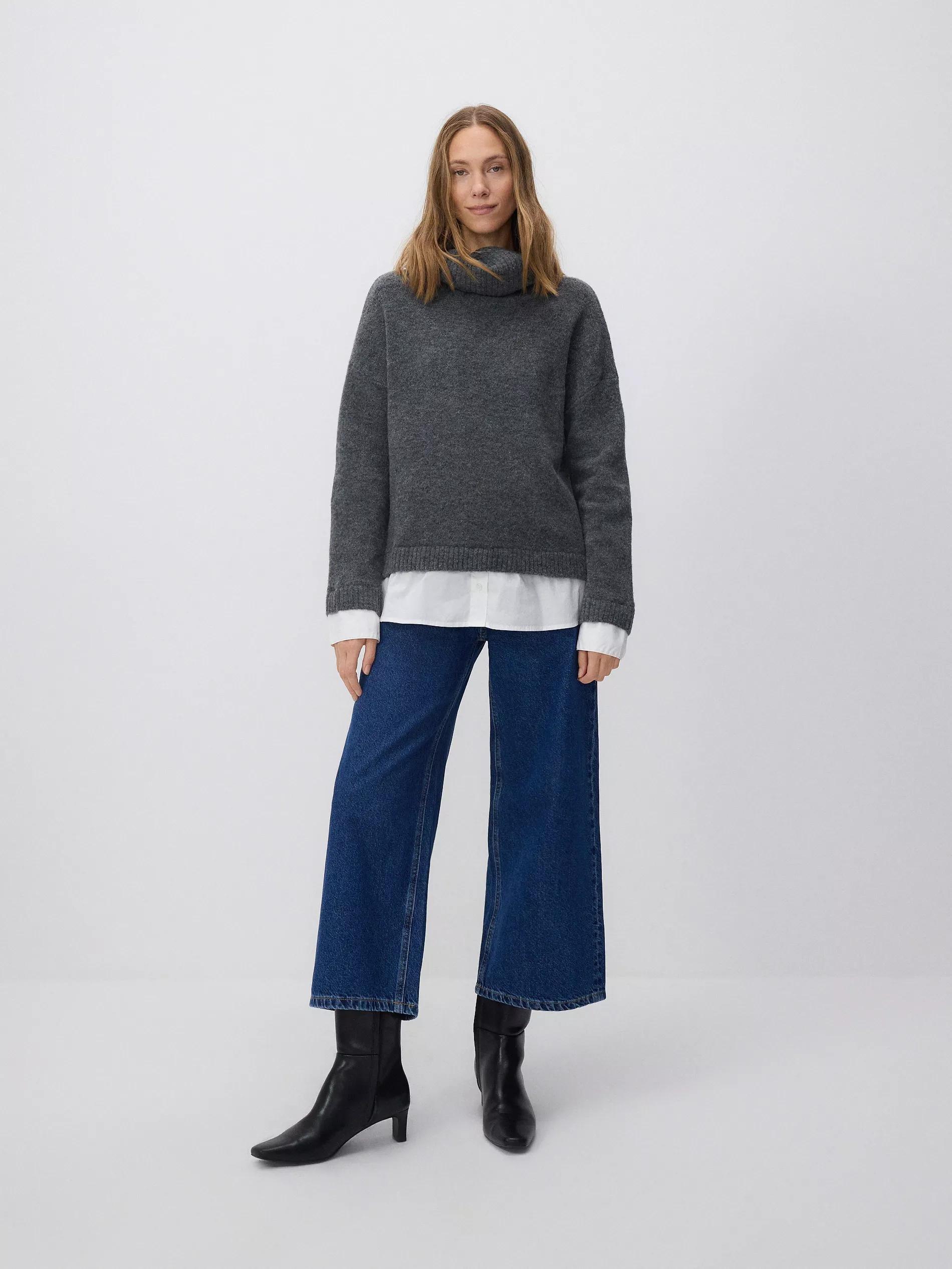 DARK GREY Turtleneck jumper, , large image number 7