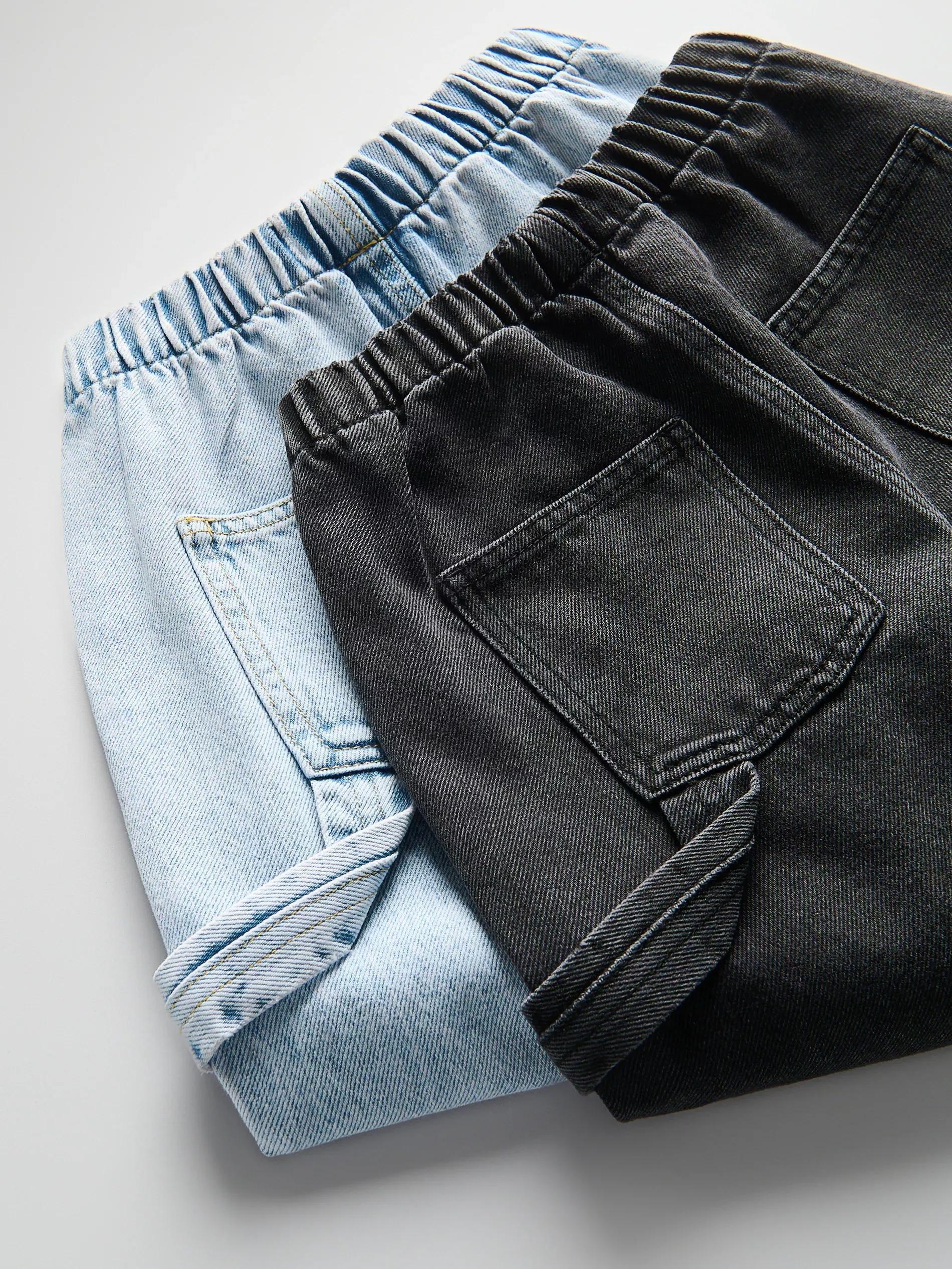 Black Elastic Parachute Jeans, , large image number 0