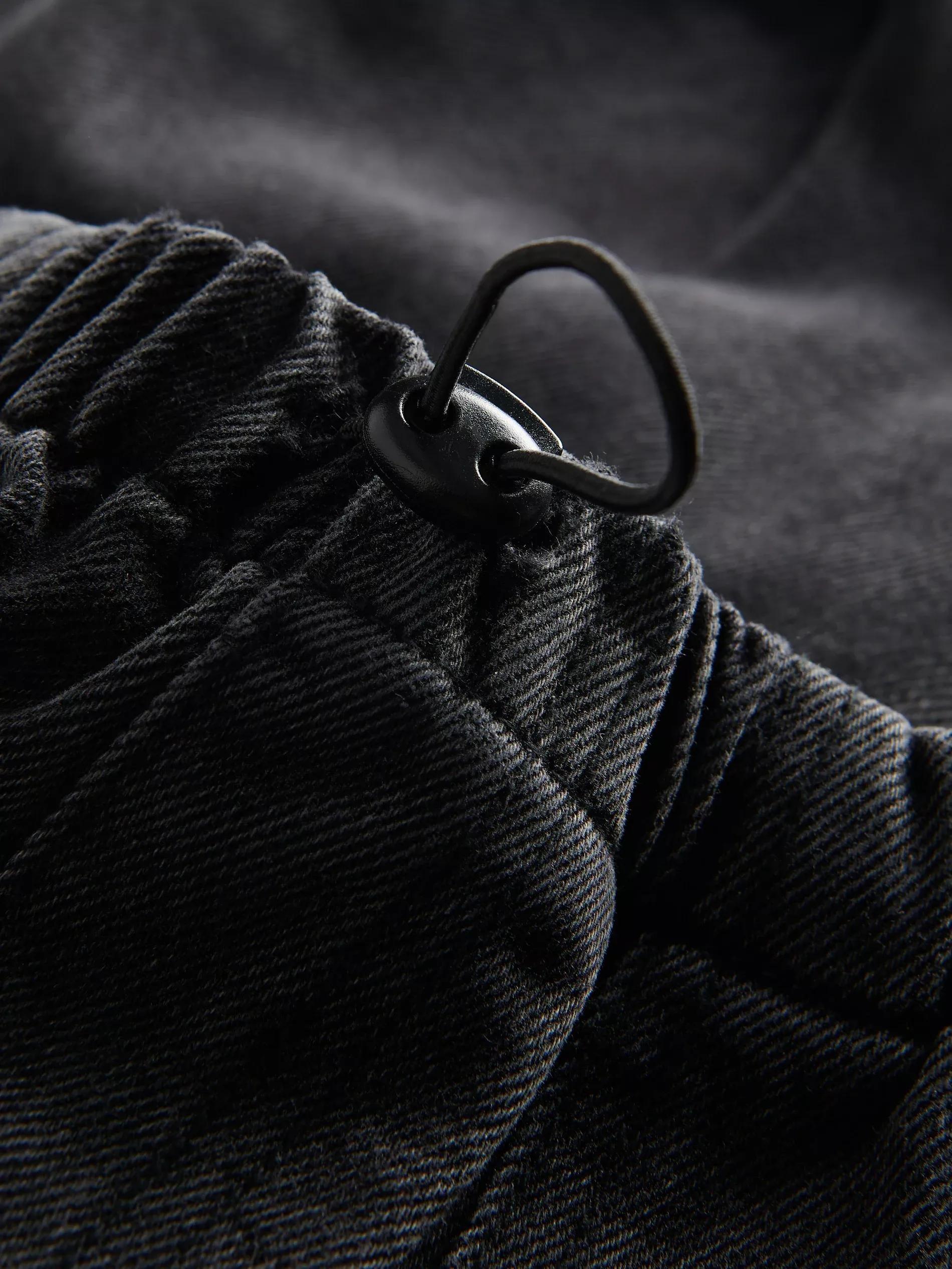 Black Elastic Parachute Jeans, , large image number 3