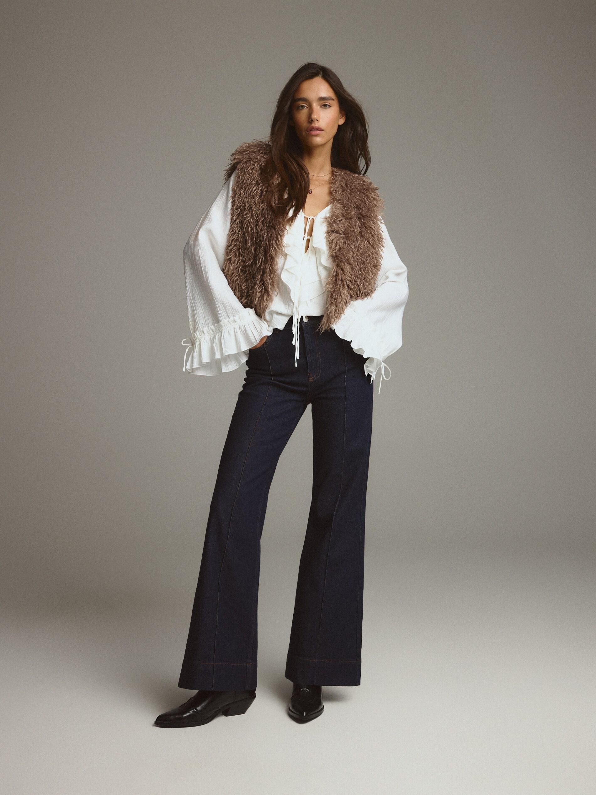 BROWN Girls` vest, Brown, large image number 0