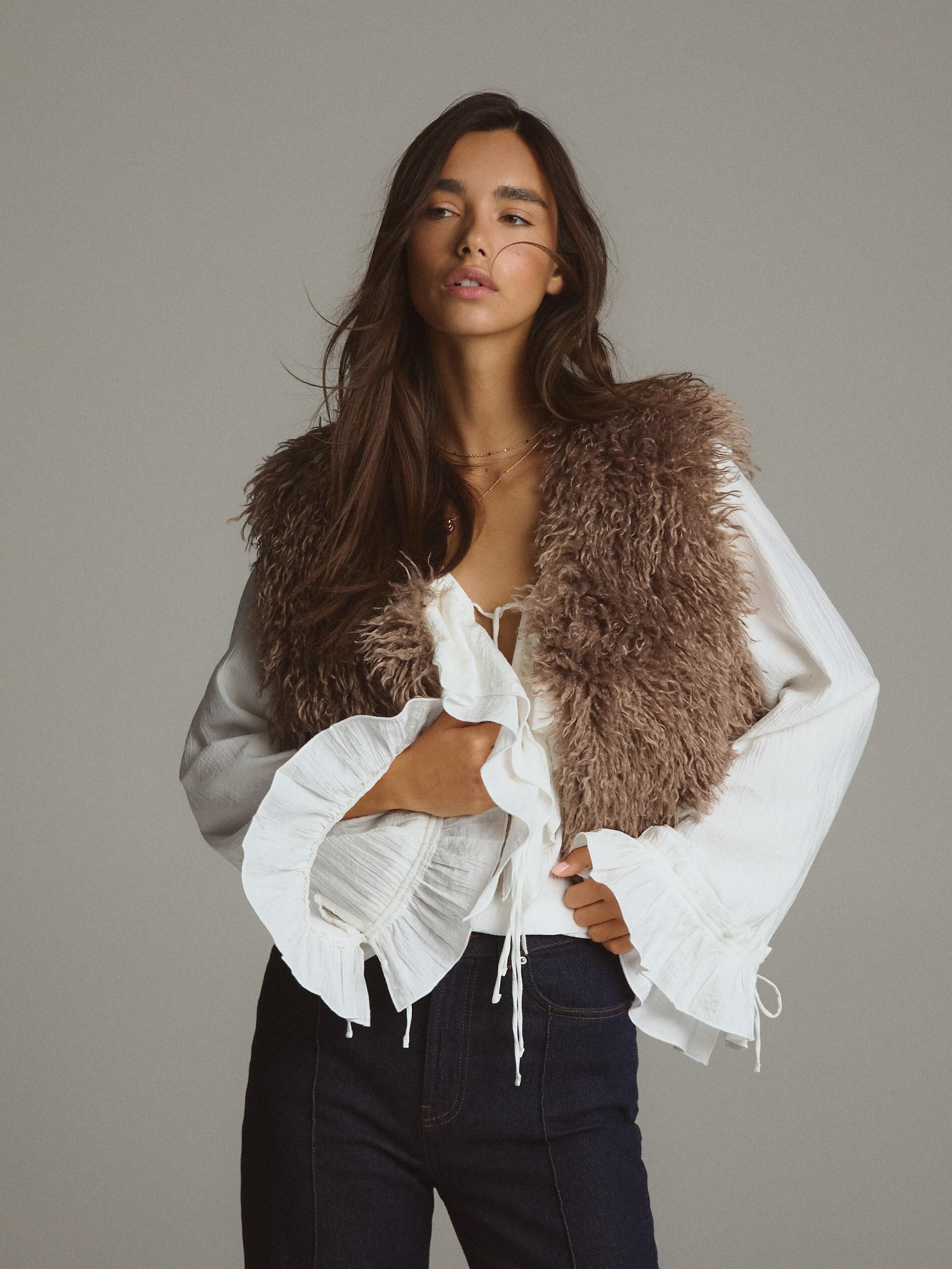 BROWN Girls` vest, Brown, large image number 1