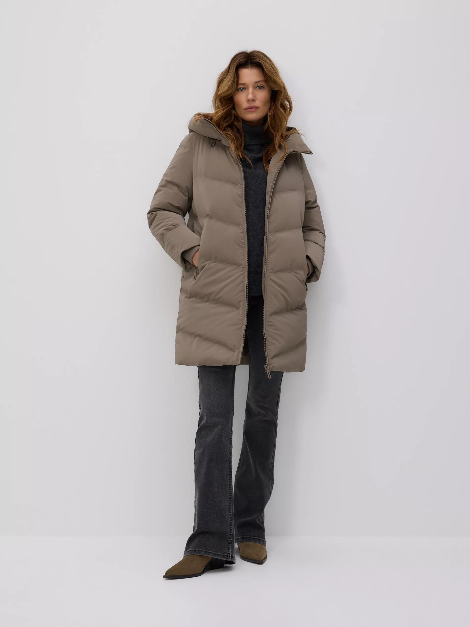 Brown Quilted Jacket, Grey, medium